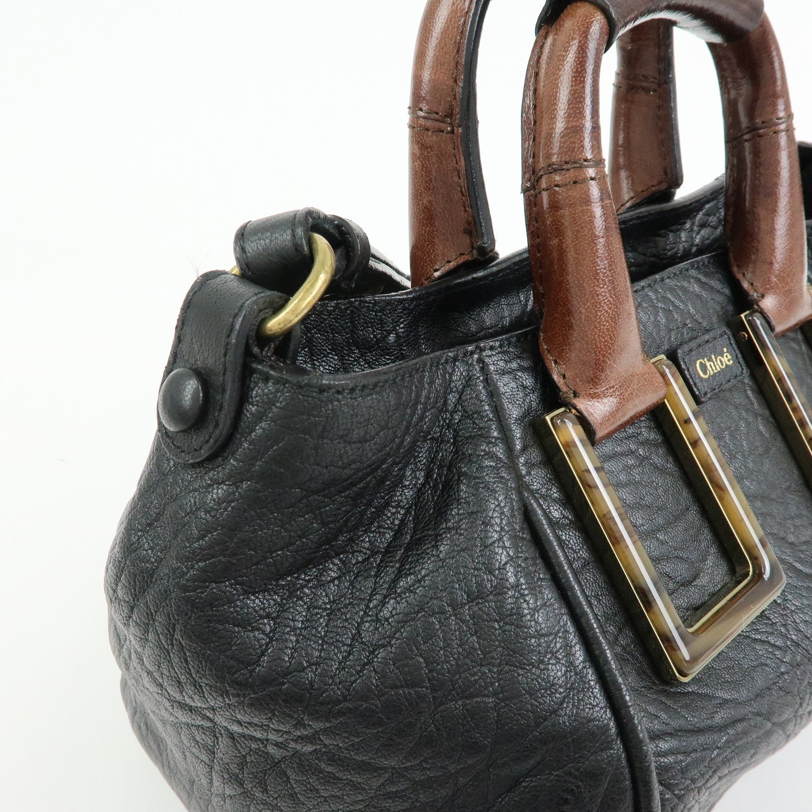 Chloe Etel Leather 2Way Bag Hand Bag Shoulder Bag Black