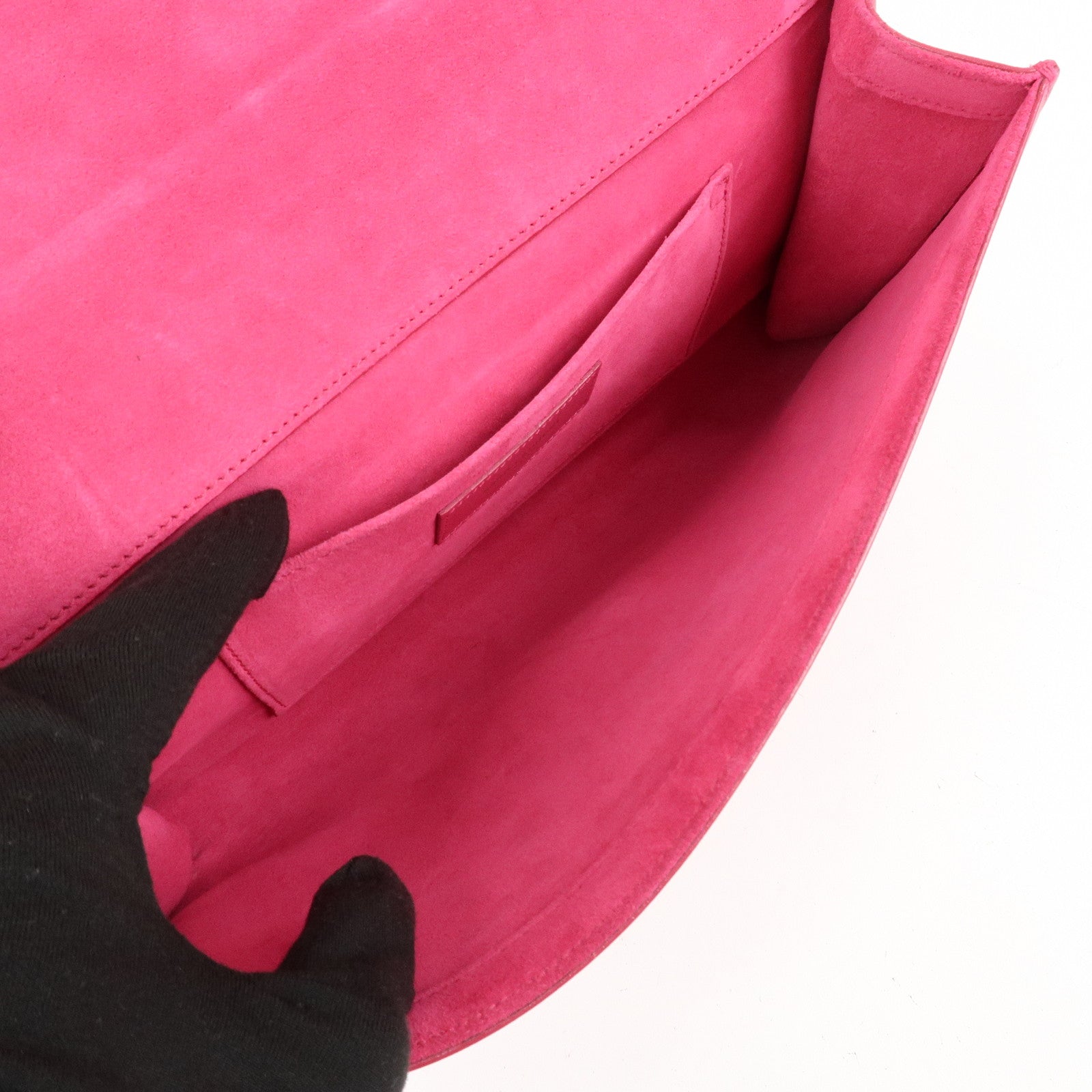 SAINT LAURENT PARIS Leather Clutch Bag Y Line Pink 311213