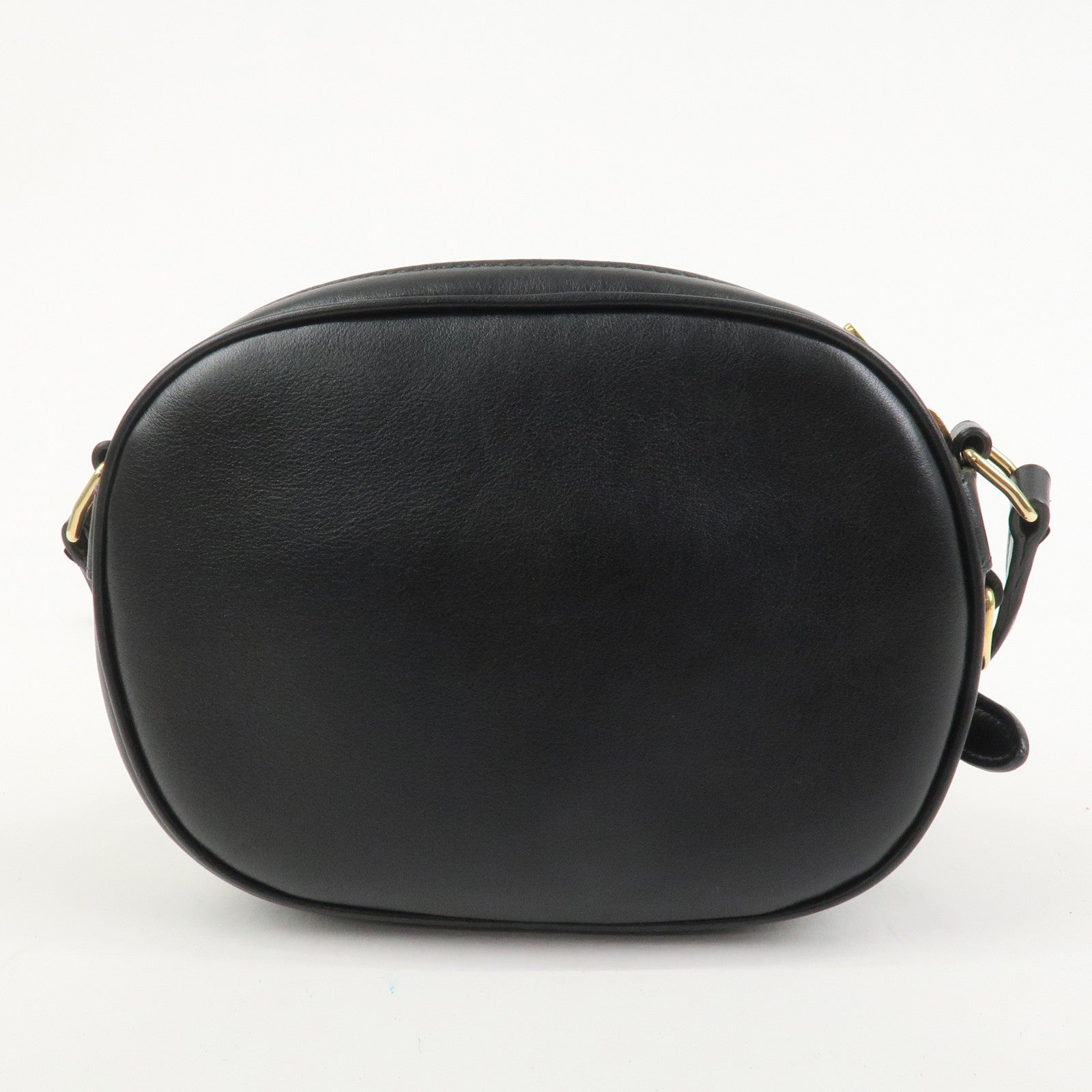 CELINE Calf Leather Shoulder Bag Crossbody Bag Black C Charm