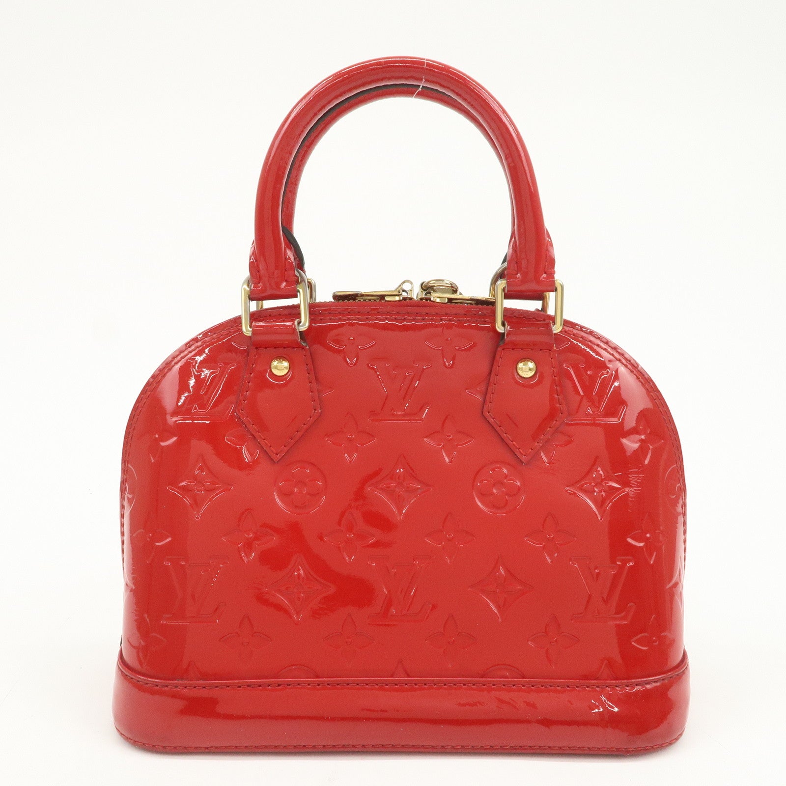 Louis Vuitton Monogram Vernis Alma BB 2Way Hand Bag Cerise M90174
