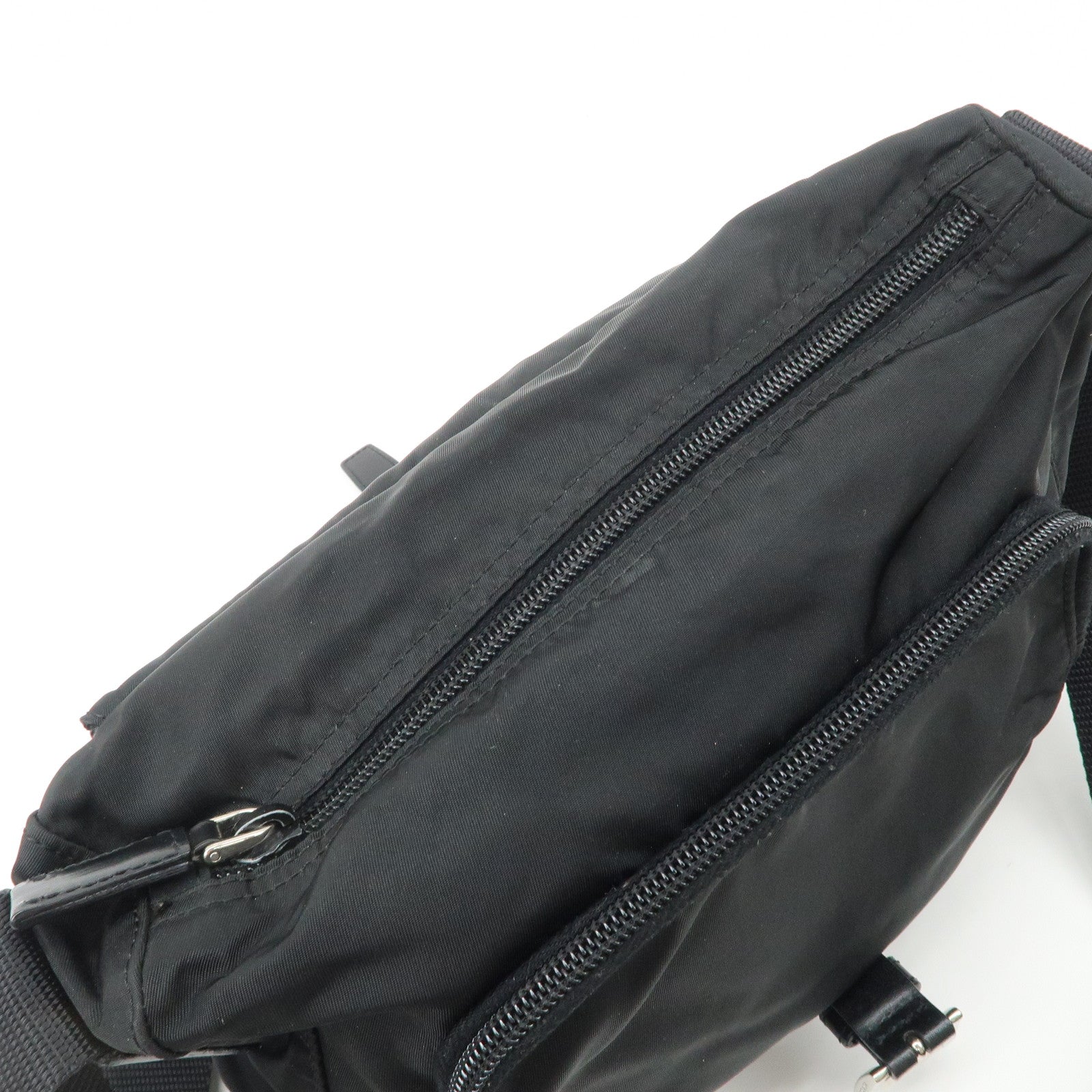 PRADA Triangle Logo Nylon Shoulder Bag Crossbody Bag Black
