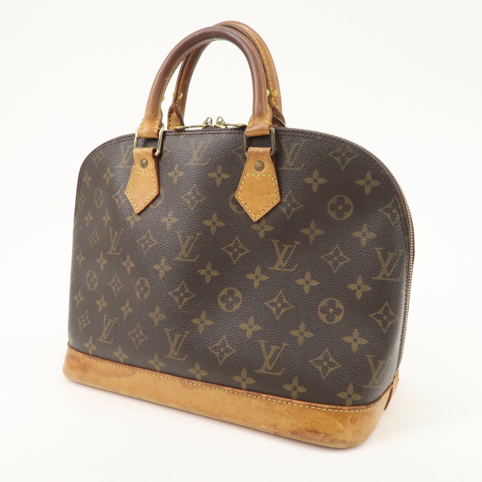 Louis Vuitton Monogram Alma Hand Bag Brown M51130 Used