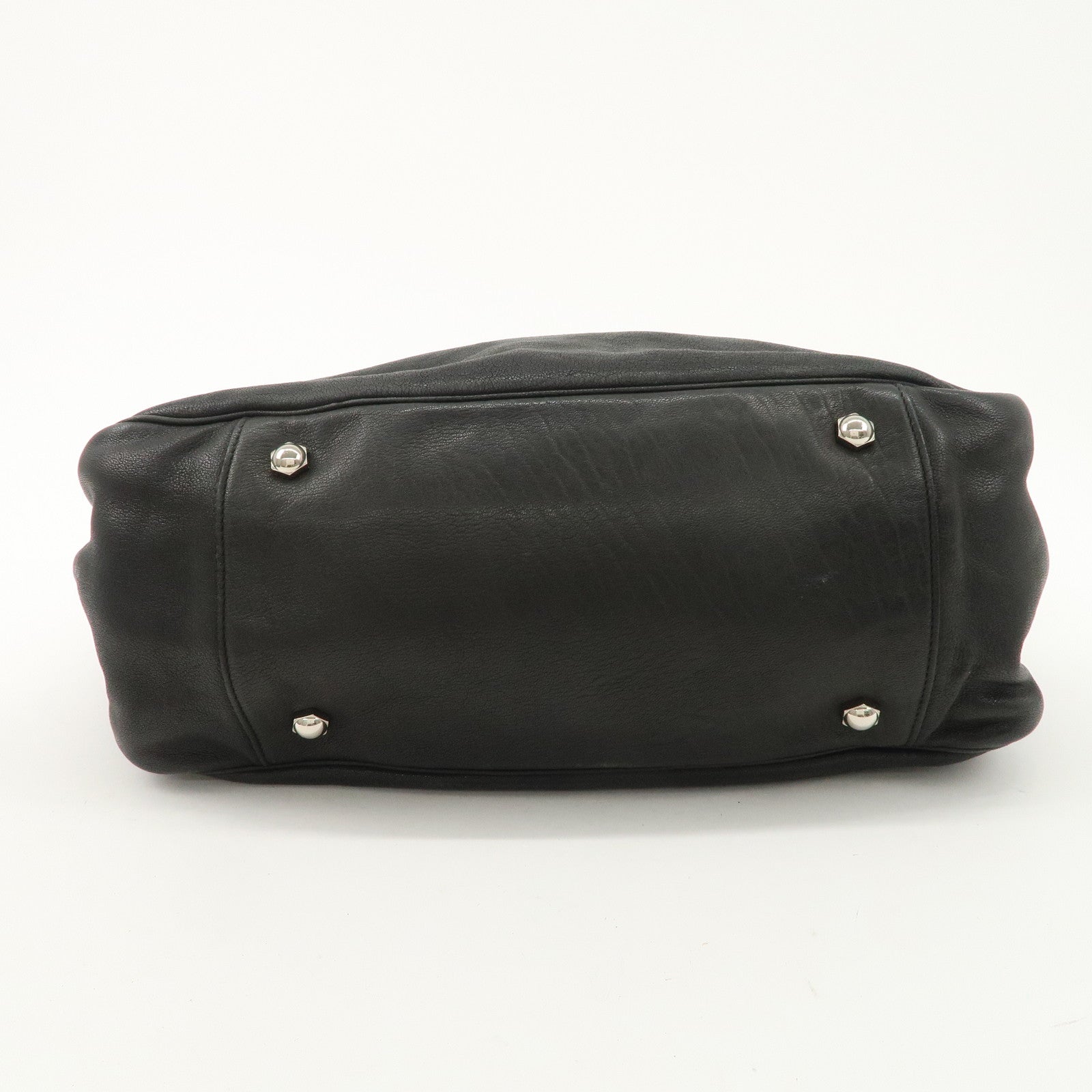 SAINT LAURENT Lody Leather Suede Shoulder Bag Hand Bag Black Used