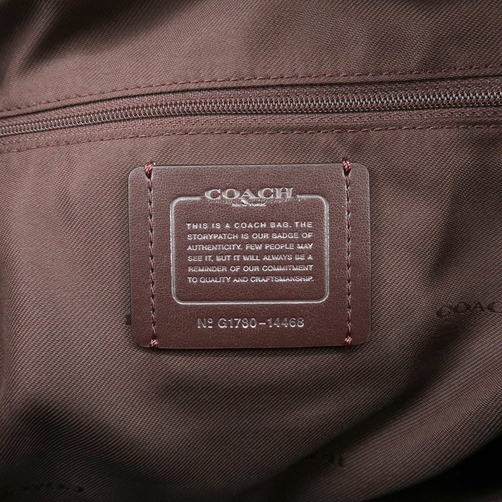 COACH Logo Leather Backpack Rucksack Brown