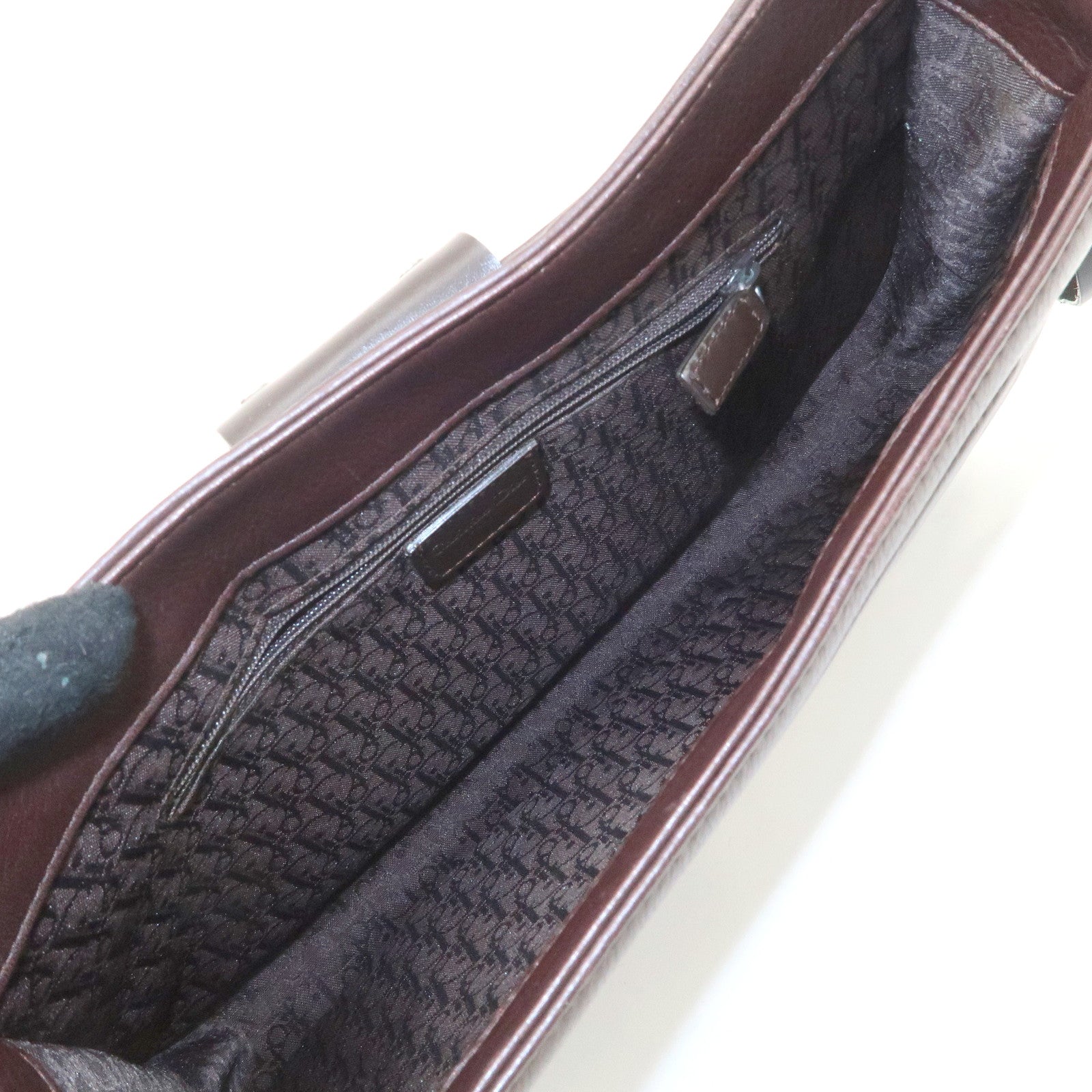 Christian Dior Street Chic Logo Leather Shoulder Bag Hand Bag Brown Used