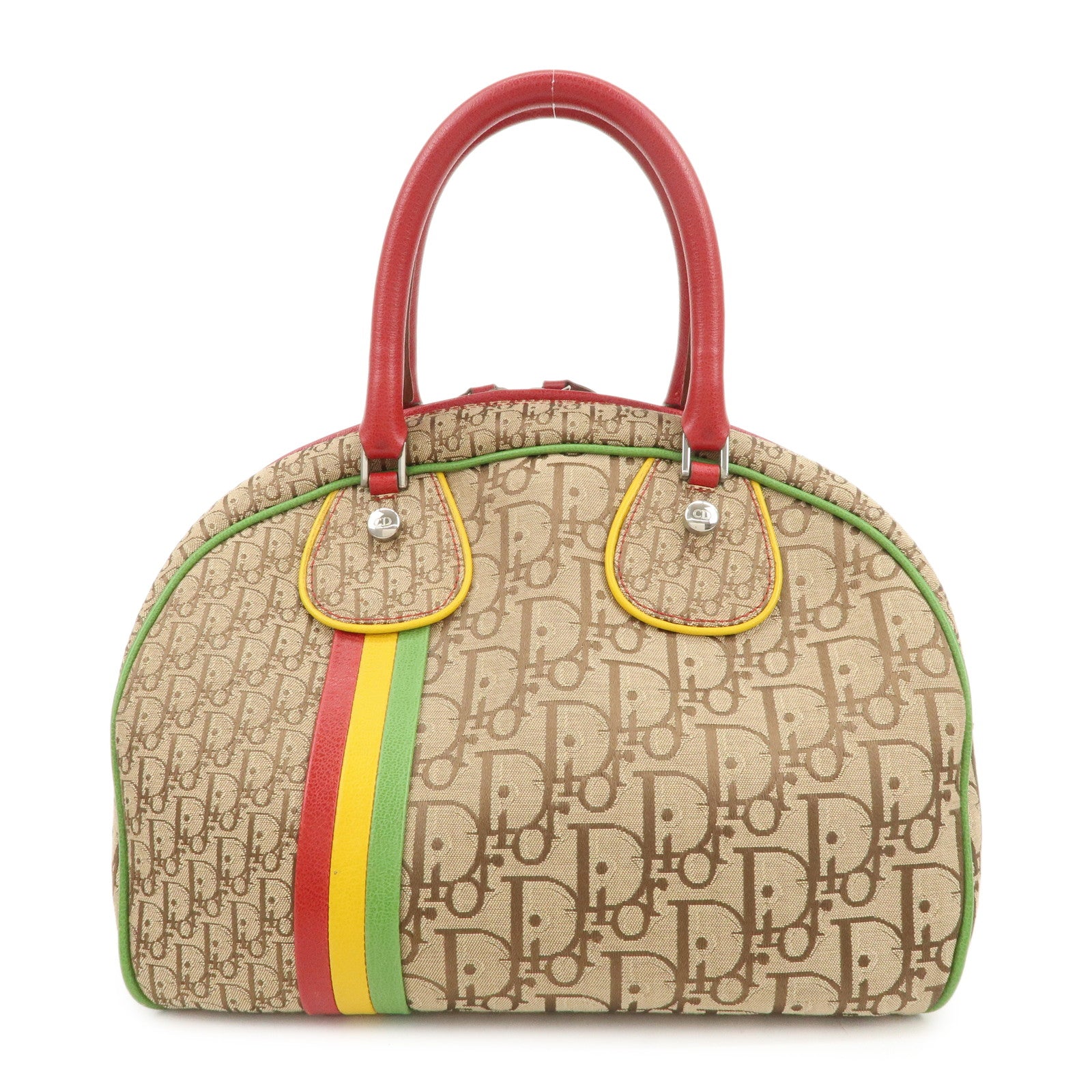 Christian Dior Rasta Trotter Canvas Leather Boston Bag Hand Bag