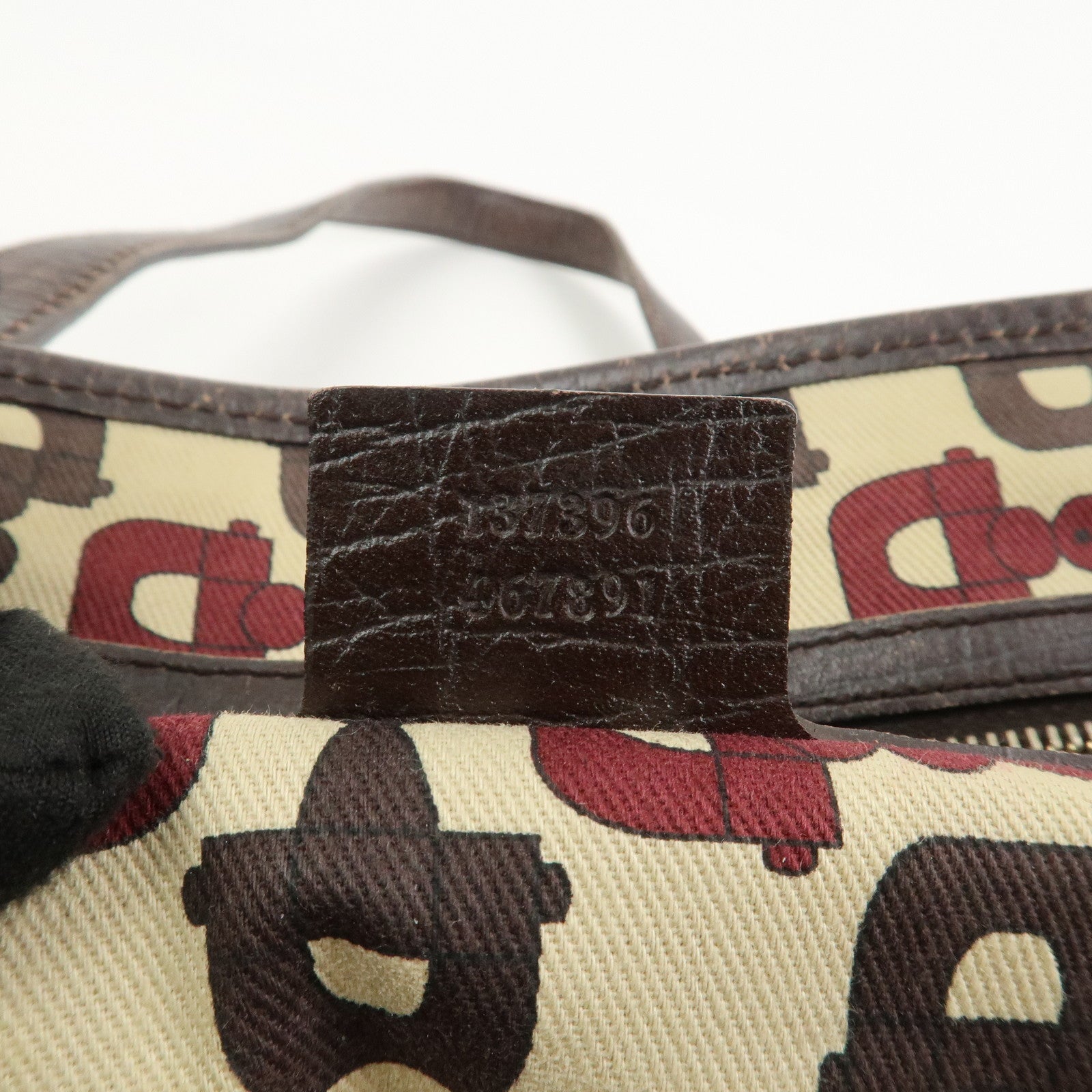 GUCCI Sherry GG Canvas Leather Tote Bag Hand Bag Brown 137396