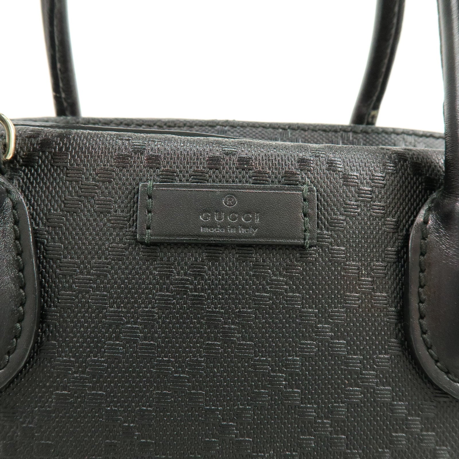 GUCCI Diamante Leather 2Way Bag Hand Bag Shoulder Bag Black 354224