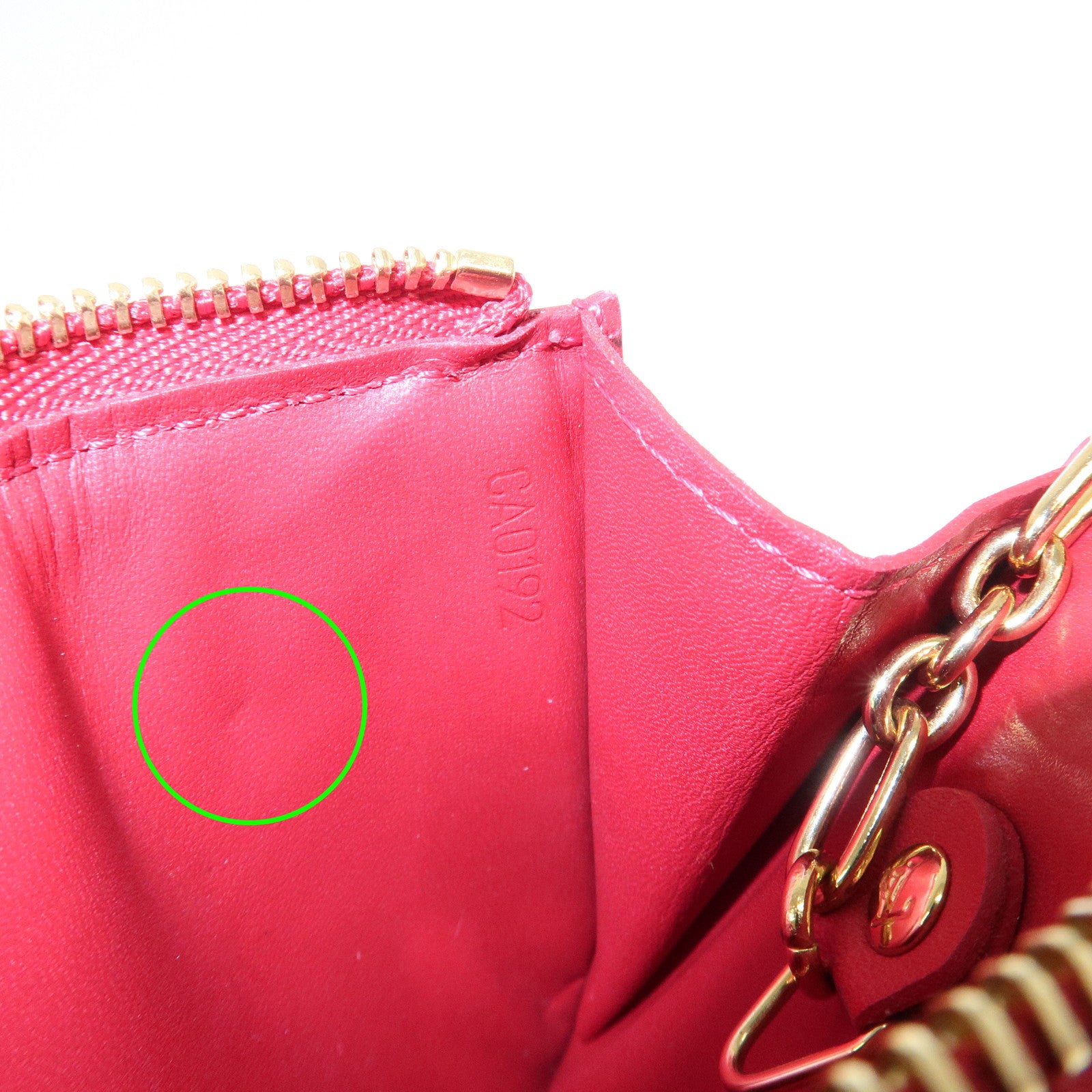 Louis Vuitton Monogram Vernis Pochette Cles NM Cerise M90214