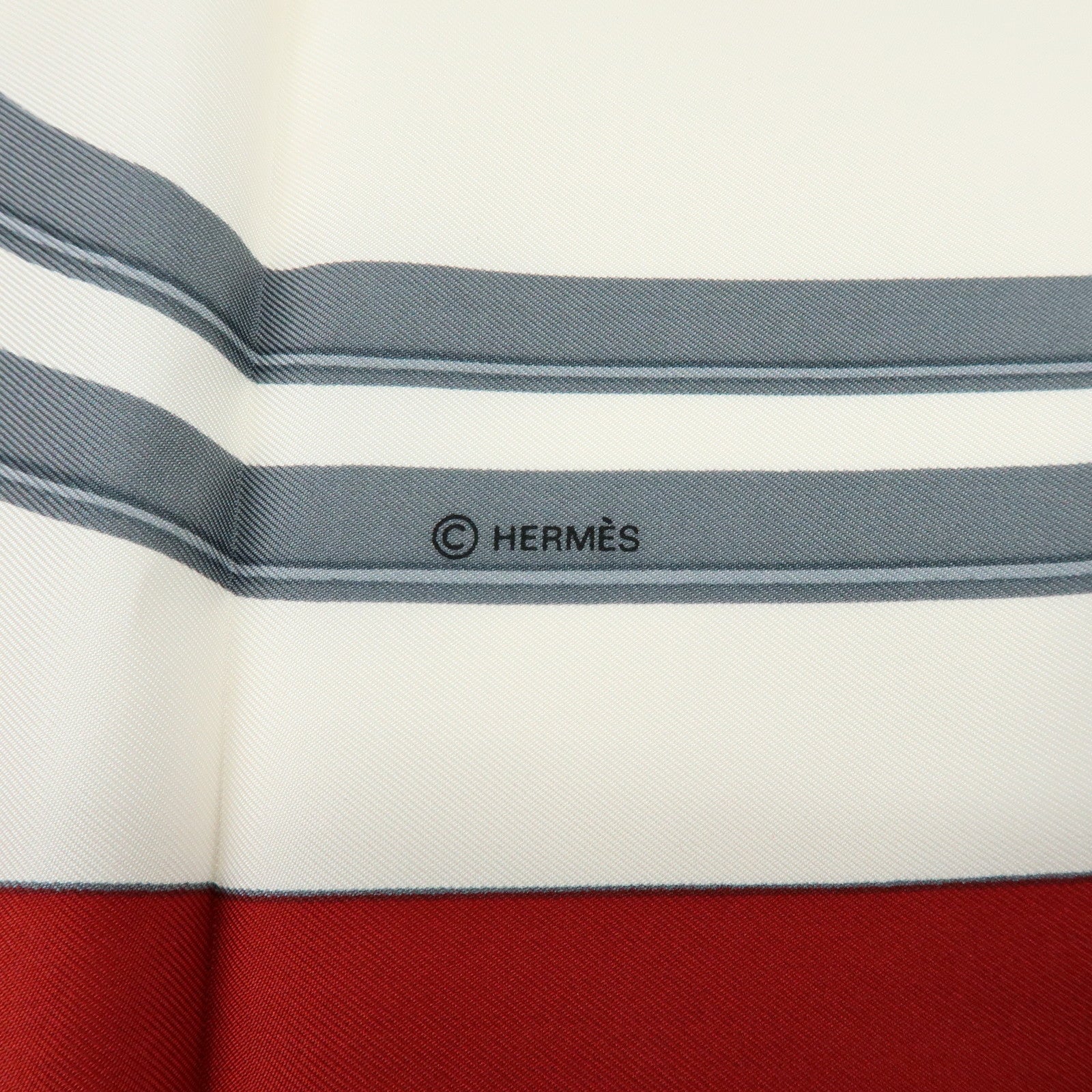 HERMES Carre 90 Silk 100% BRIDES DE GALA Scarf Red Gold