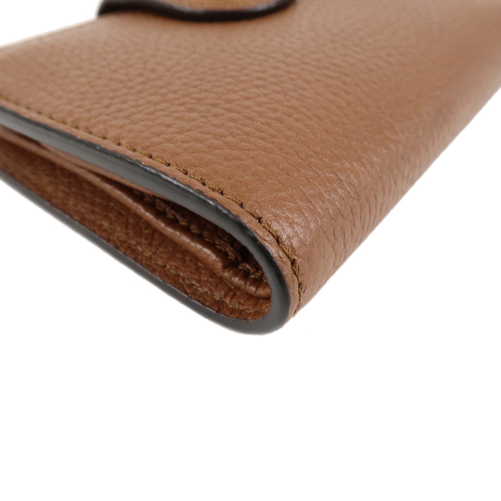 GUCCI GG Marmont Bamboo Leather Bi-Fold Wallet Brown 739498 Used