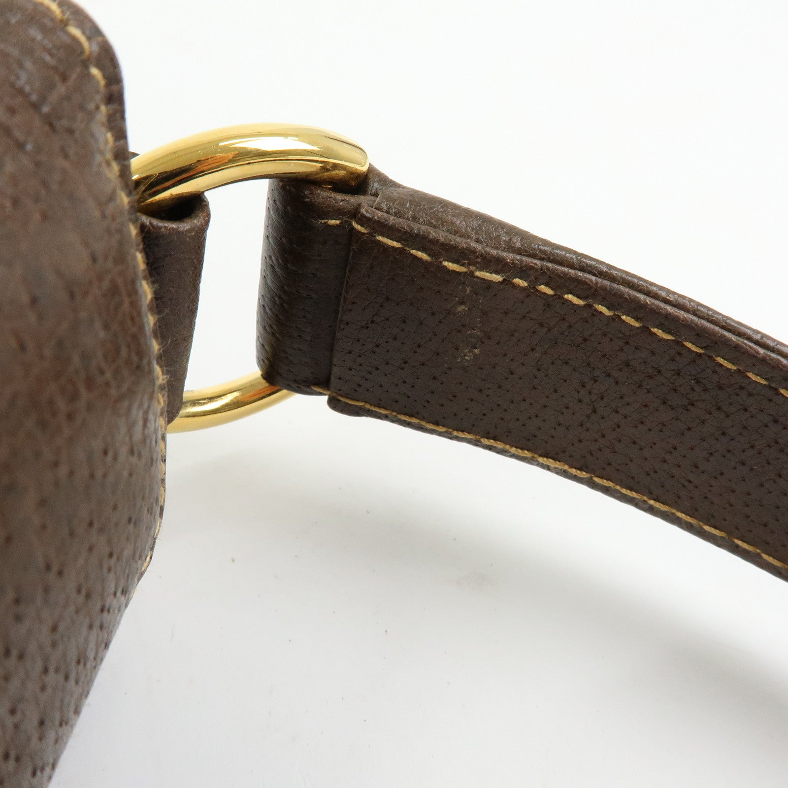 GUCCI Old Gucci Leather Hand Bag Brown 000・406・0025