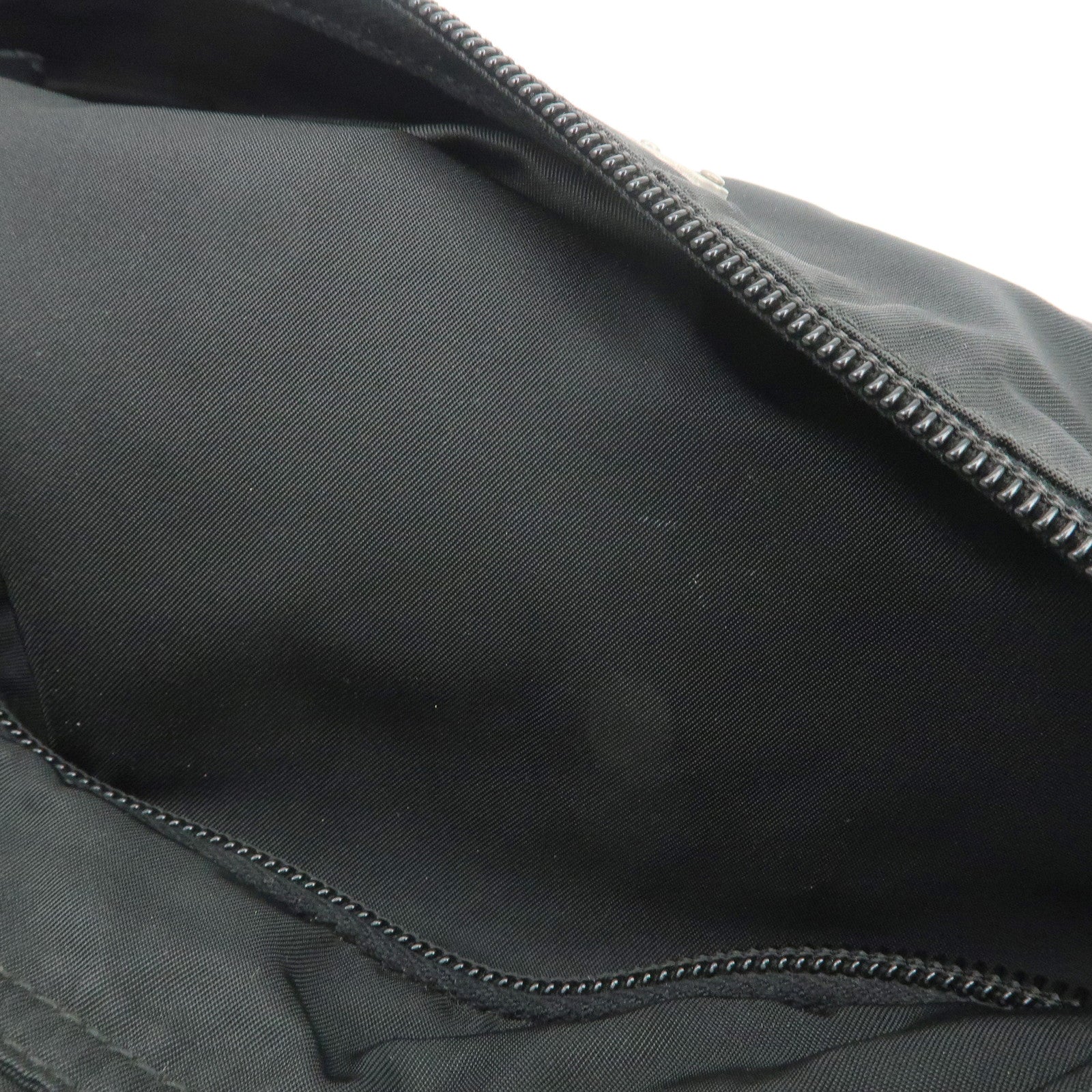 PRADA Triangle Logo Nylon Leather Shoulder Bag Crossbody Bag Black