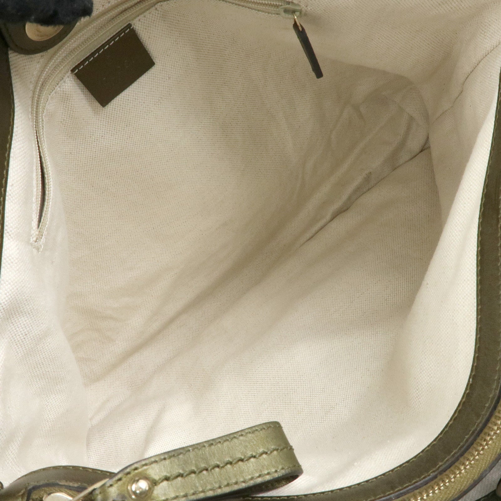 GUCCI Sukey Interlocking G GG Canvas Leather Tote Bag Beige 296835