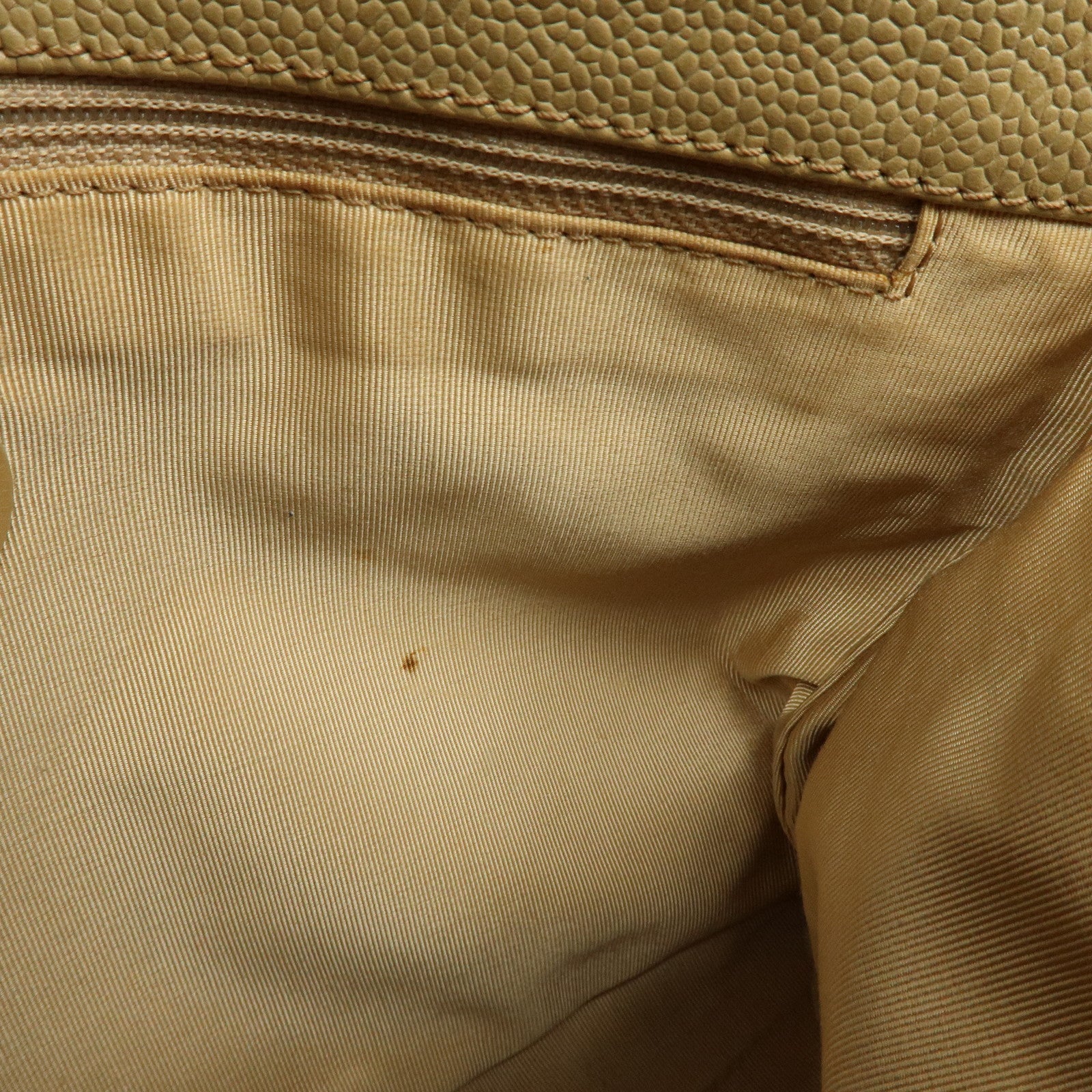 CHANEL Caviarskin Tote Bag Shoulder Bag Beige