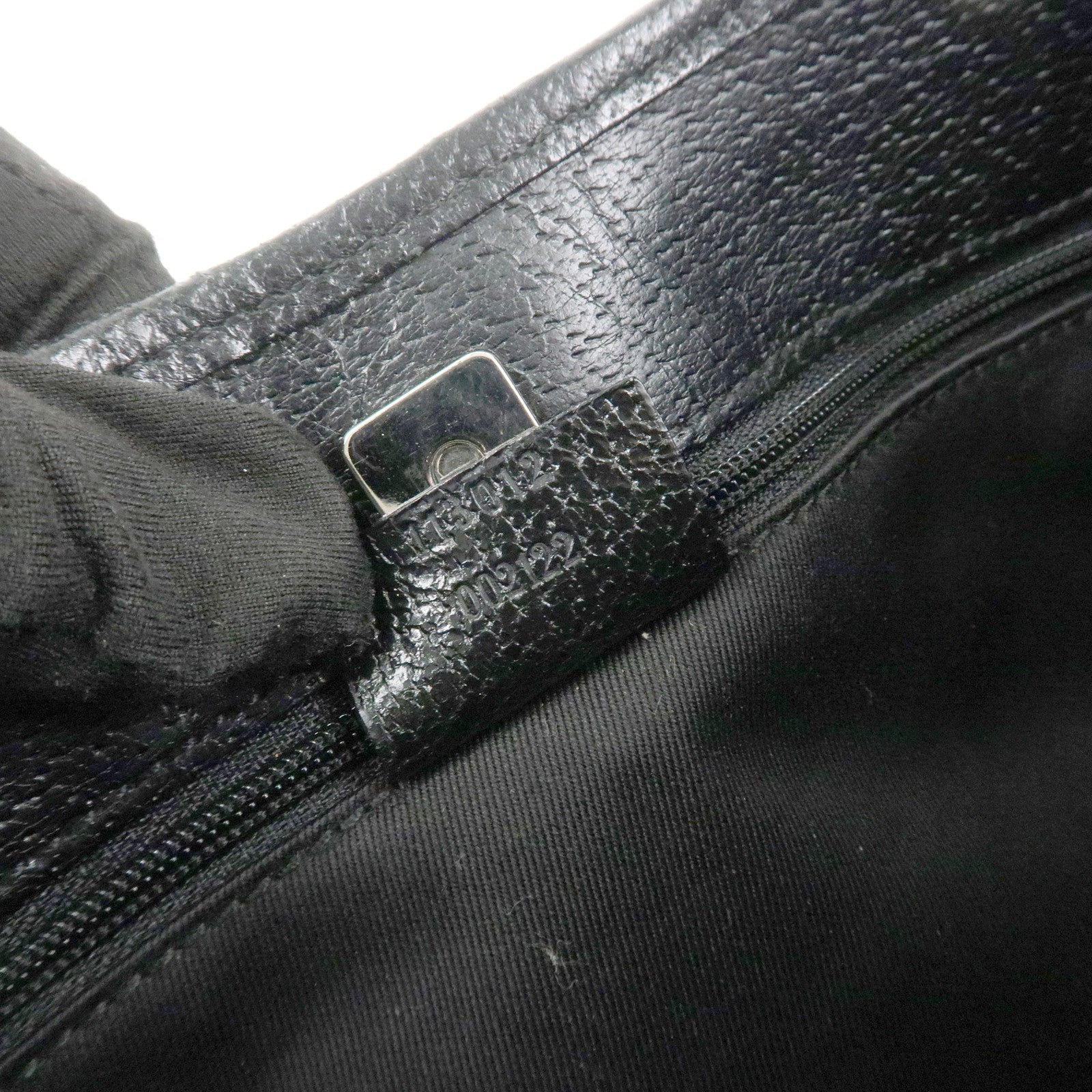 GUCCI Logo GG Canvas Leather Shoulder Bag Hand Bag Black 113012