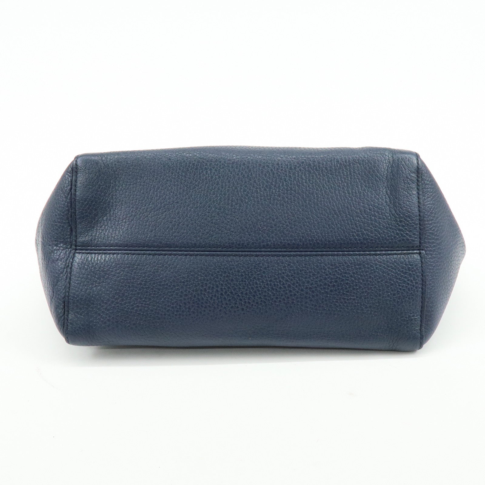 GUCCI Swing Interlocking G Calf Leather Tote Hand Bag Navy 354408