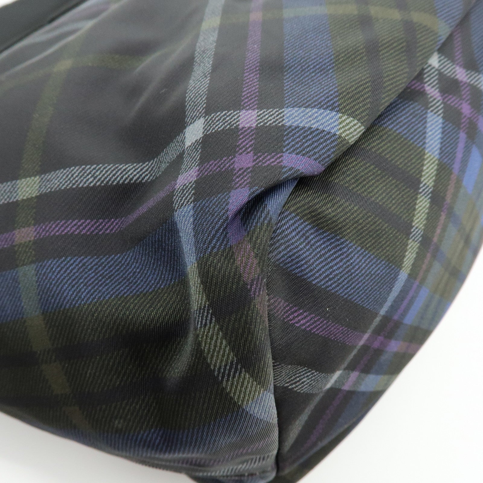 PRADA Triangle Logo Plaid Nylon Leather 2Way Bag Hand Shoulder Bag