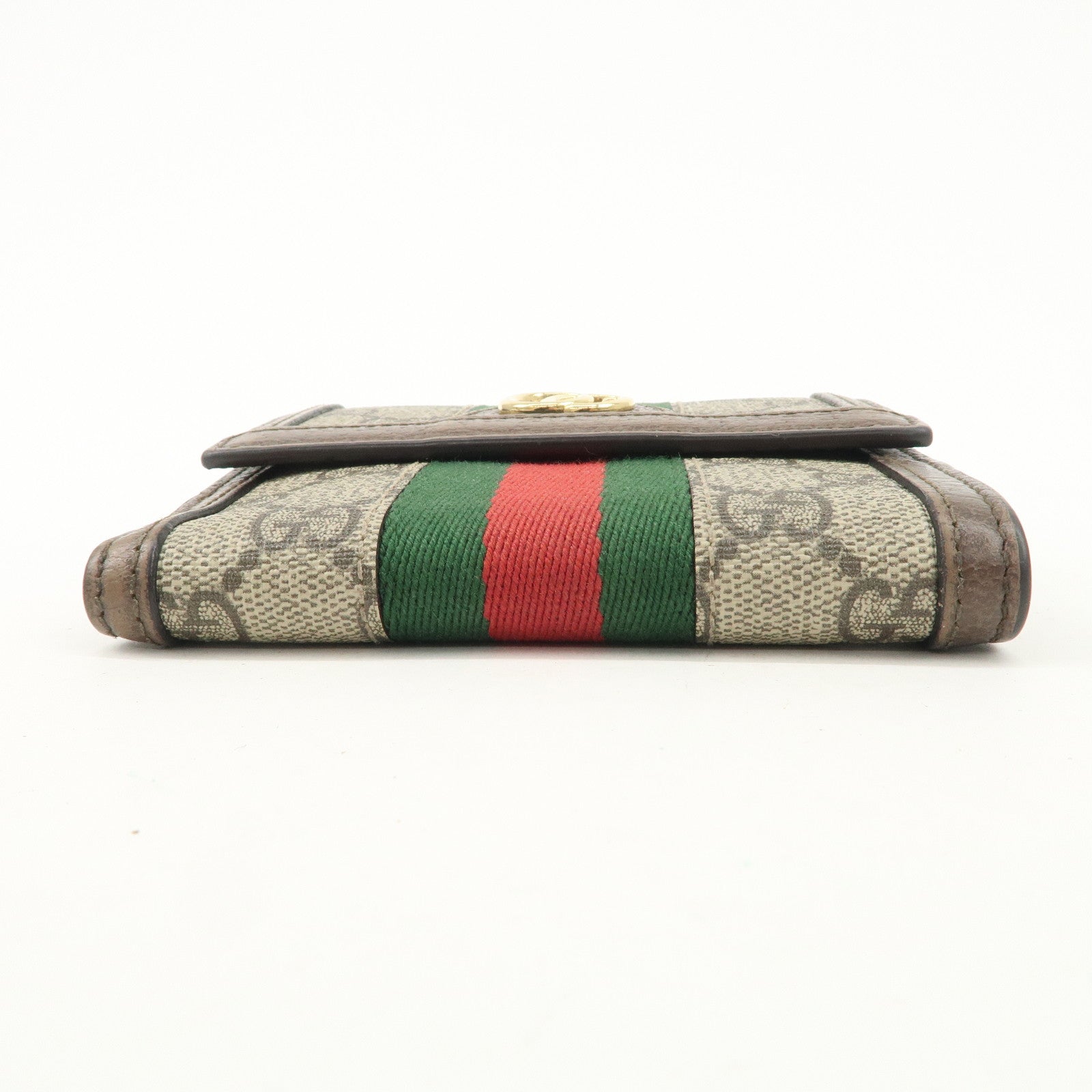 GUCCI Ophidia Sherry GG Supreme Wallet Beige Brown 523173 Used
