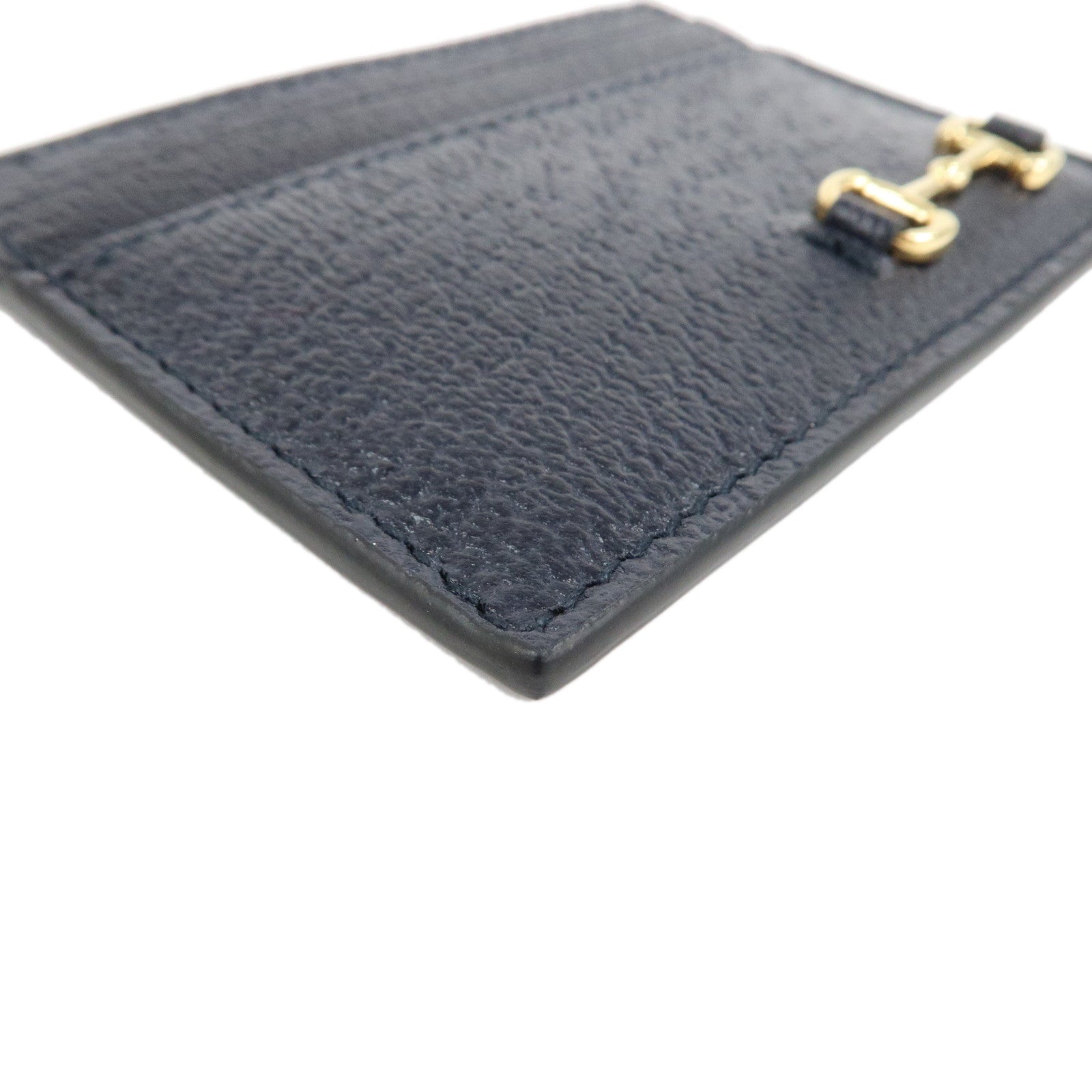 GUCCI Horsebit Leather Card Case Card Holder Cards Navy 700469