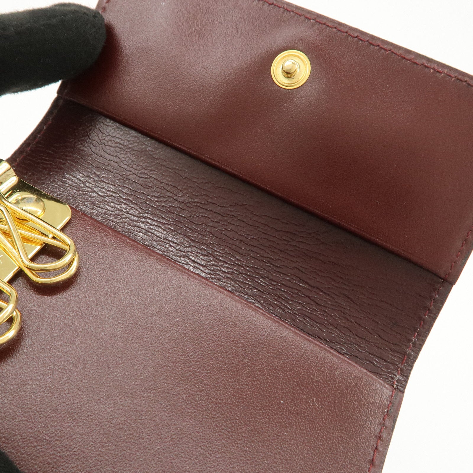 Cartier Must Line Calf Leather 6 Key Case Bordeaux