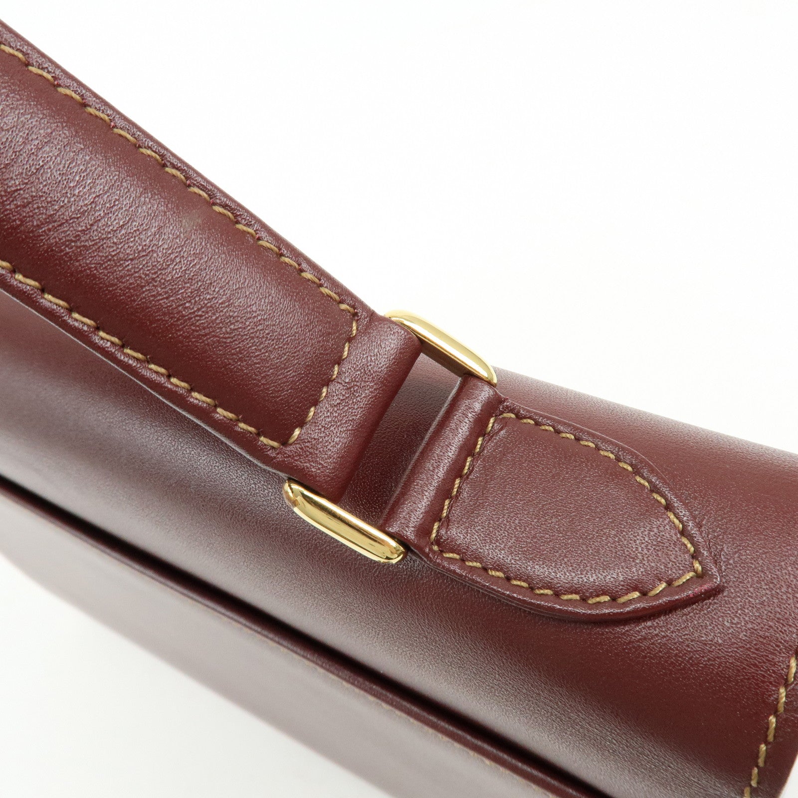 Cartier Must de Cartier Calf Skin Hand Bag Tote Bag Bordeaux