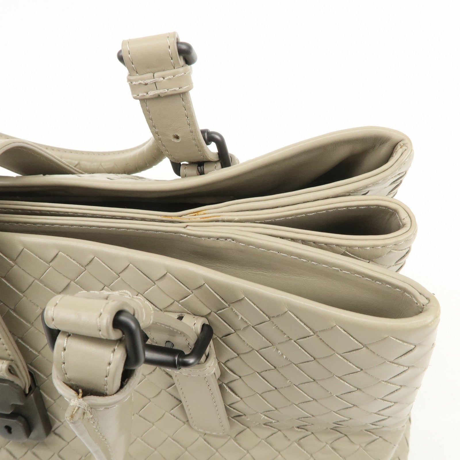 BOTTEGA VENETA Intrecciato Leather Tote Bag Hand Bag Greige
