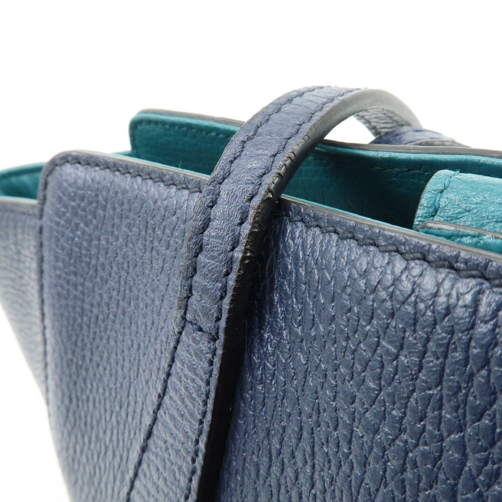 GUCCI Swing Interlocking G Calf Leather Tote Hand Bag Navy 354408