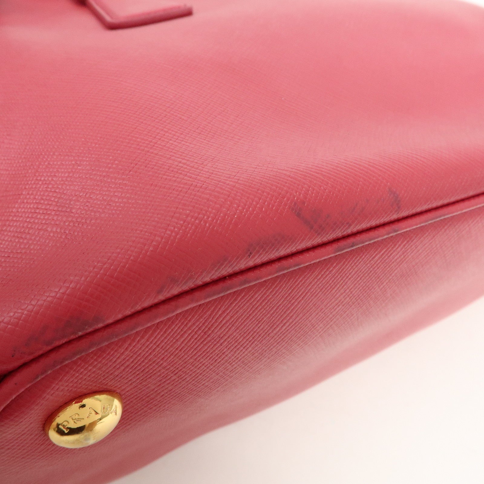 PRADA Triangle Logo Saffiano Leather 2Way Bag Hand Bag Pink BN1801