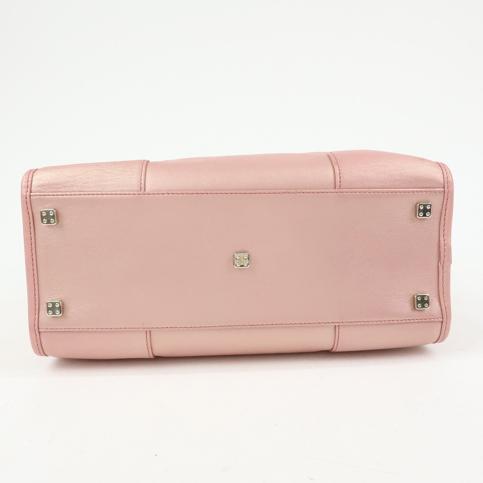 LOEWE Anagram Amazona 28 Leather Hand Bag Metallic Pink