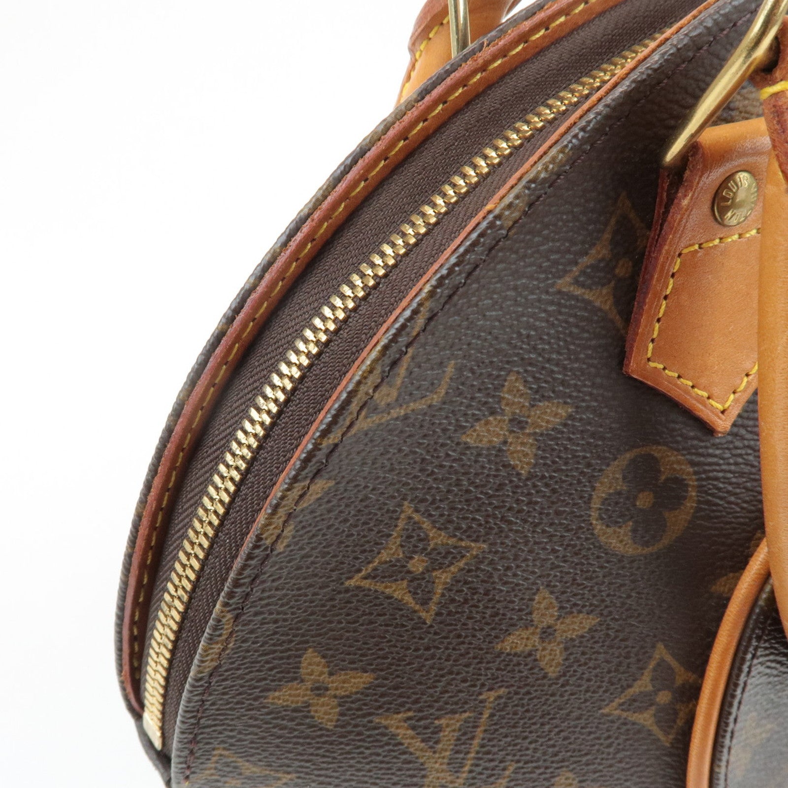 Louis Vuitton Monogram Ellipse PM Hand Bag Brown Gold HDW M51127