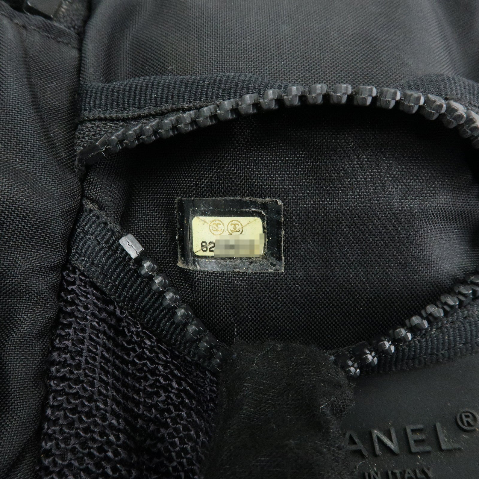 CHANEL New Travel Line Nylon Jacquard Shoulder Bag Beige Black