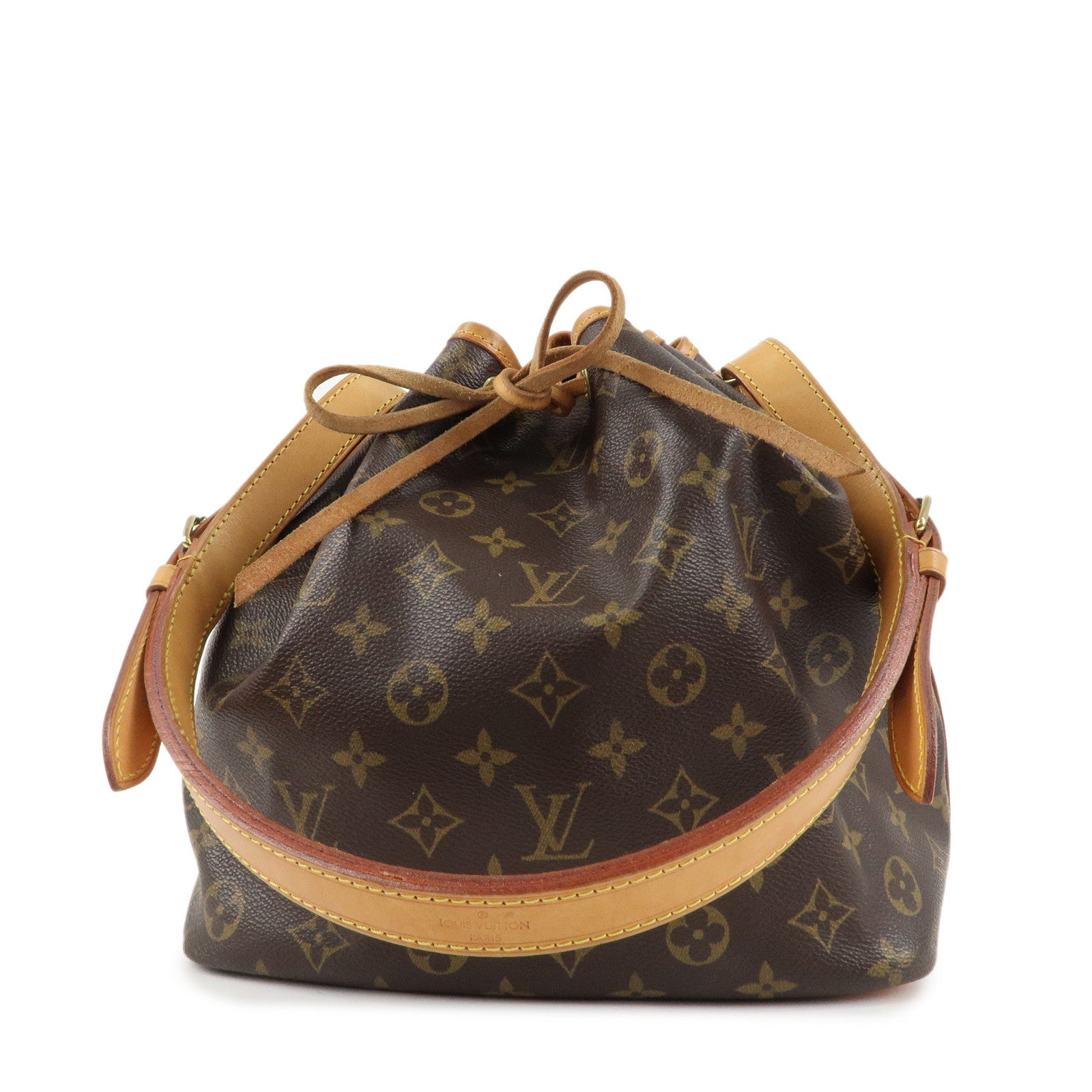 Louis Vuitton Monogram Canvas Petit Noe Shoulder Bag Brown M42226 Used
