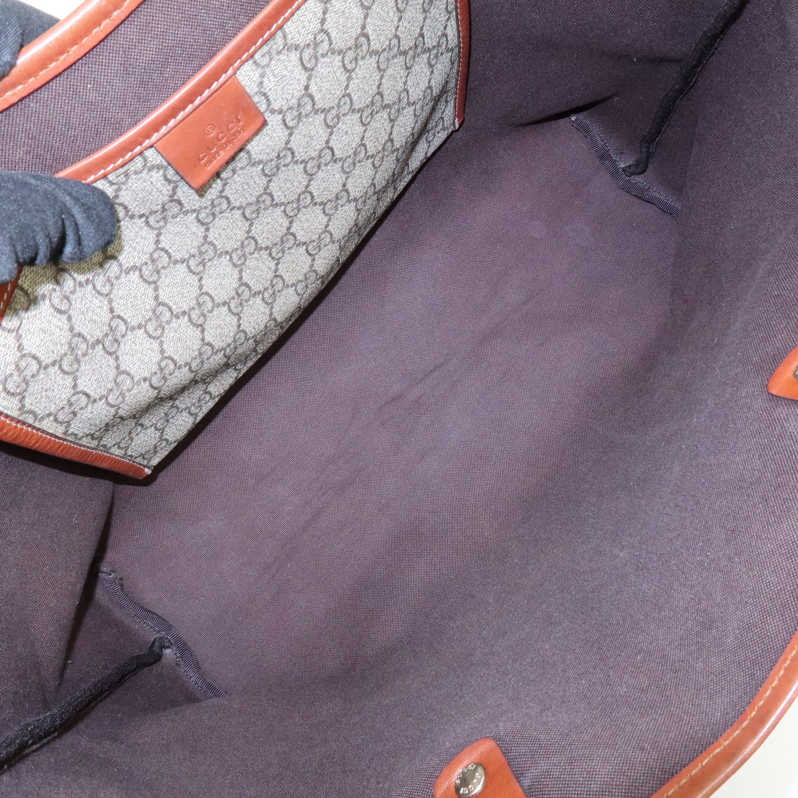 GUCCI GG Supreme Leather Sherry Tote Bag Shoulder Bag 211134