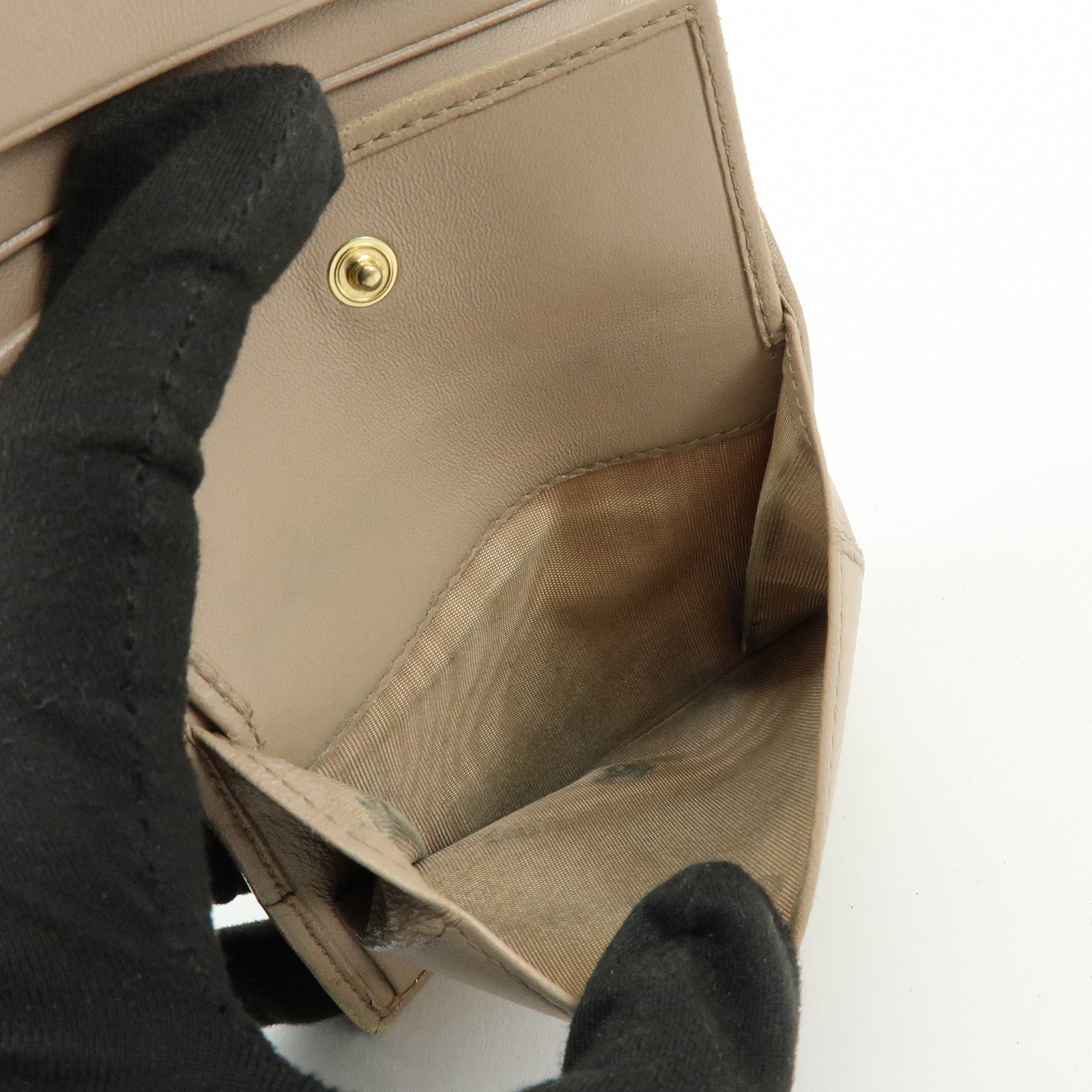 MIU MIU Set of 3 Leather Wallet Key Case Pink Black Light Brown