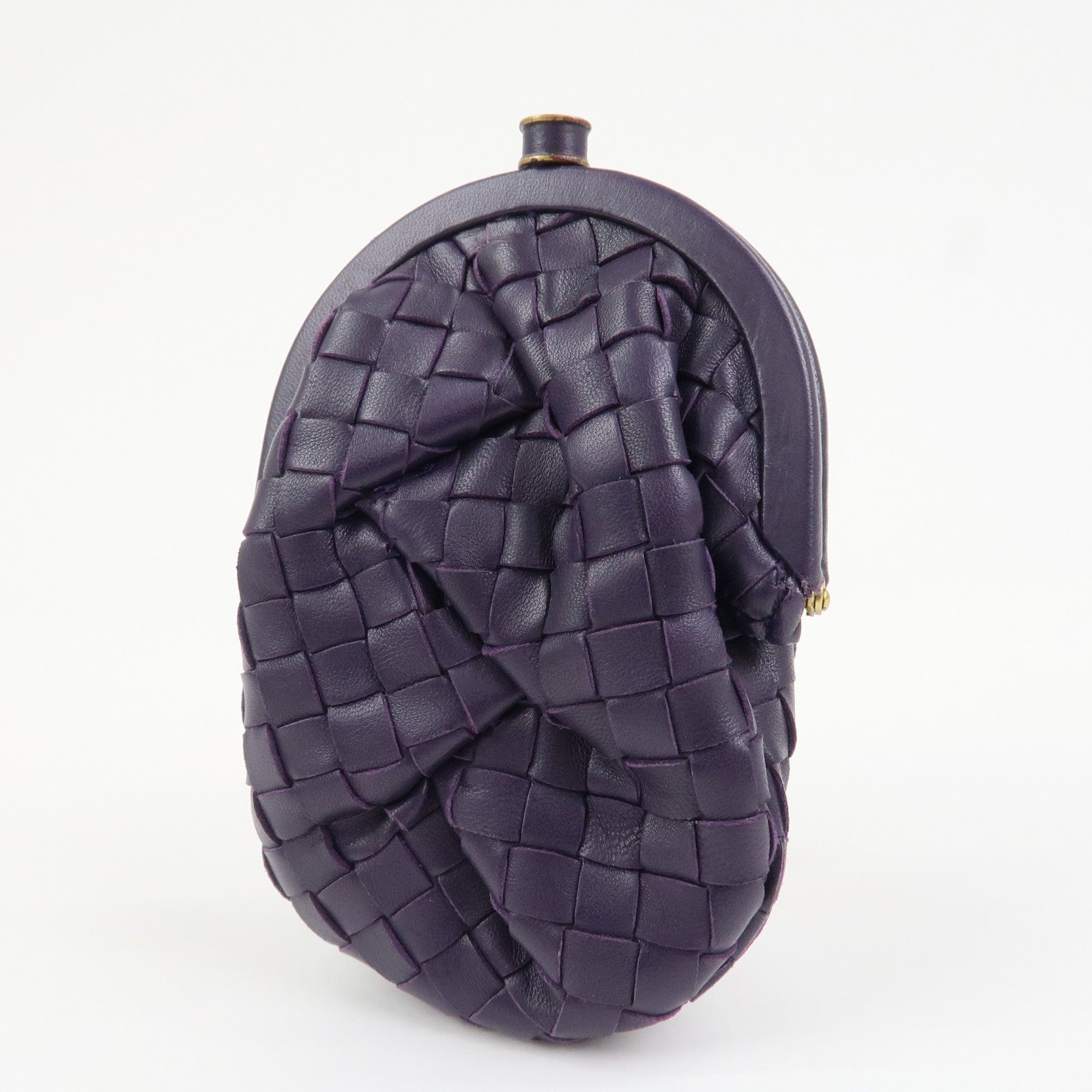 BOTTEGA VENETA Intrecciato Leather Coin Case Purple 203783