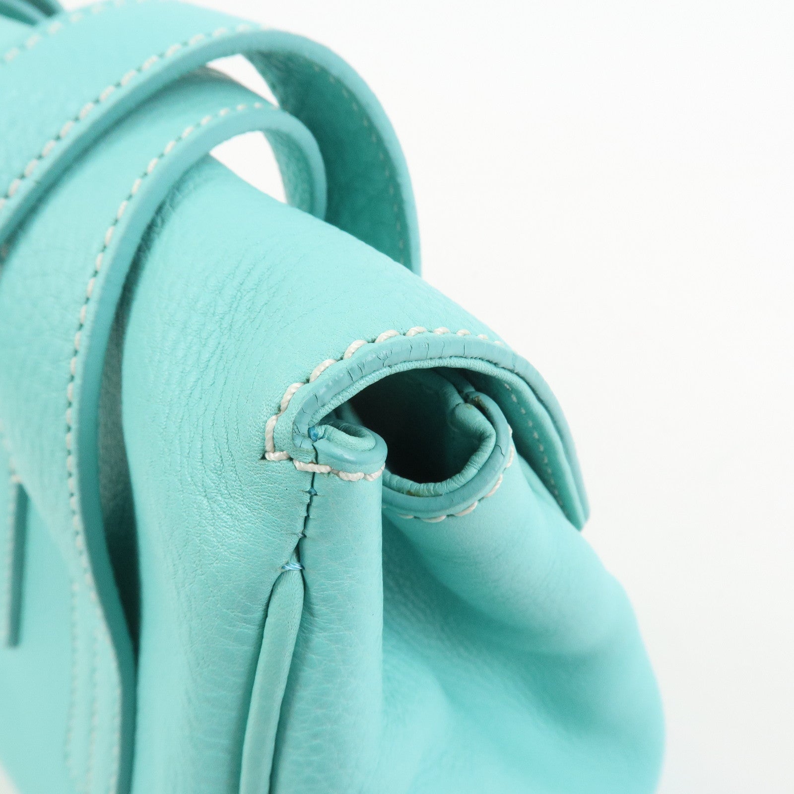 Tiffany & Co Manhattan Leather Hand Bag Tiffany Light Blue