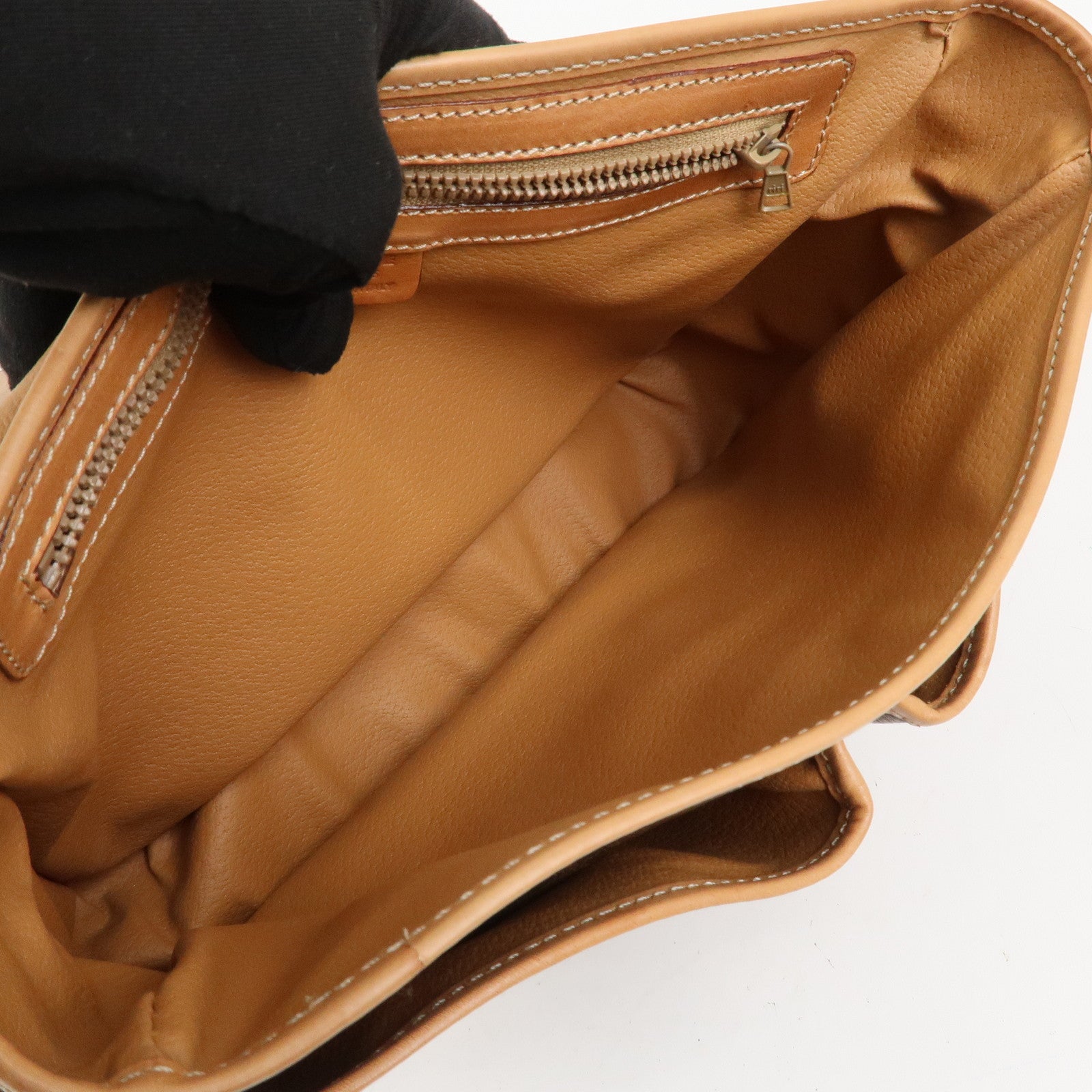 CELINE Macadam PVC Canvas Leather 2WAY Bag Shoulder Bag Brown