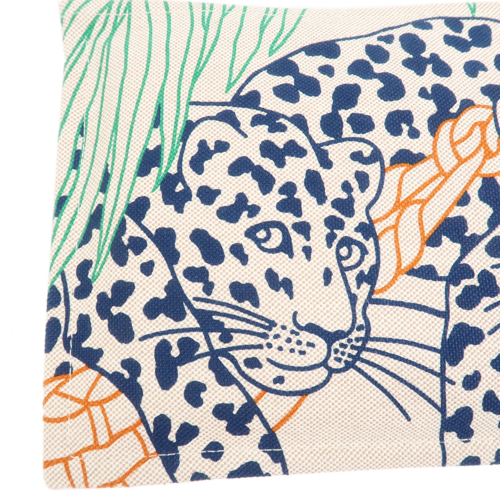 HERMES Yachting GM Canvas Flat Pouch Cosmetic Pouch Clutch Bag