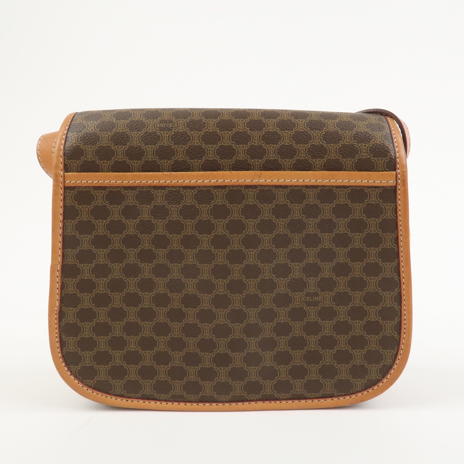 CELINE Macadam PVC Leather Shoulder Bag Crossbody Bag Brown