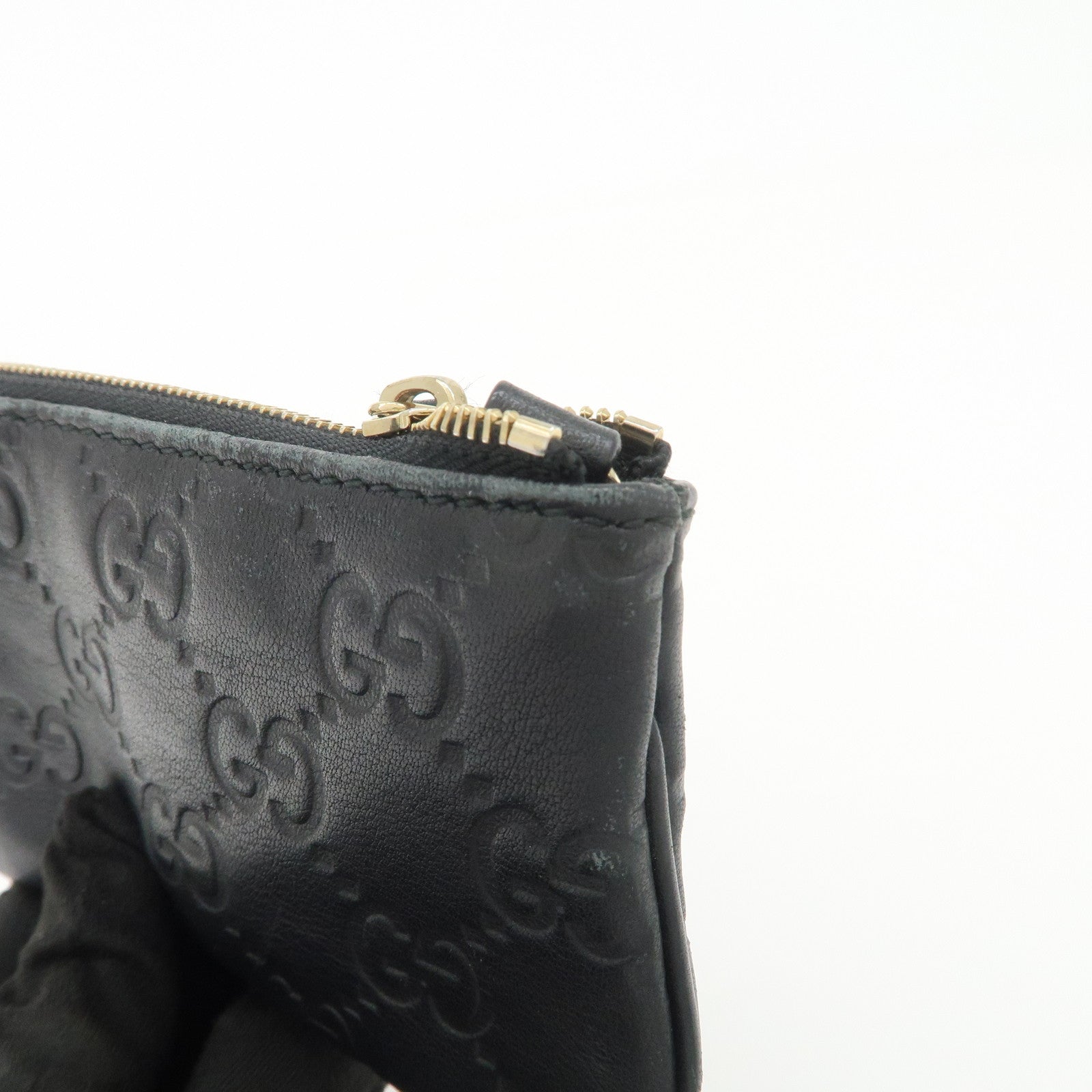 GUCCI Guccissima Leather Coin Case Key Case Black 233183