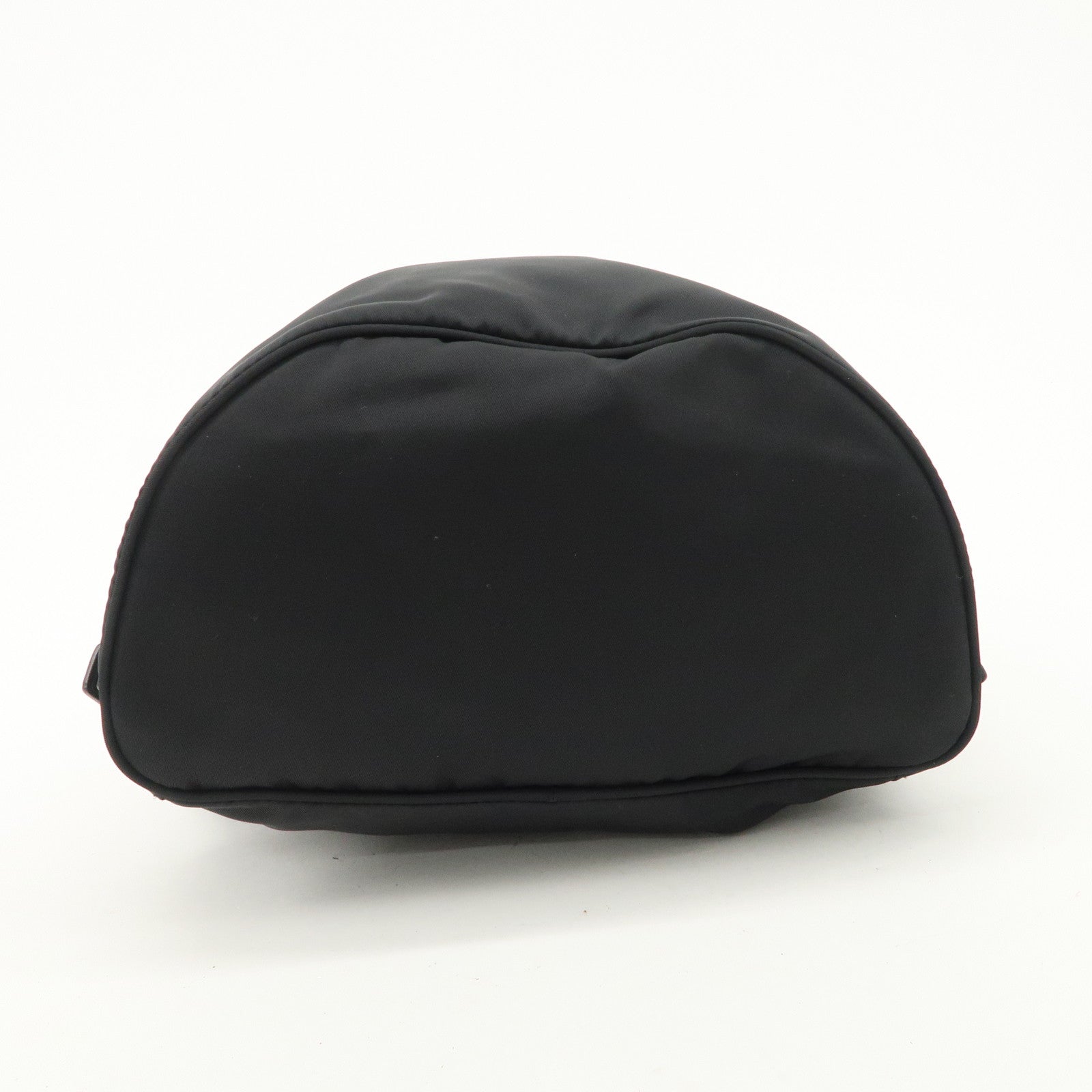 PRADA Triangle Logo Nylon Leather Backpack Rucksack Black 1BZ032