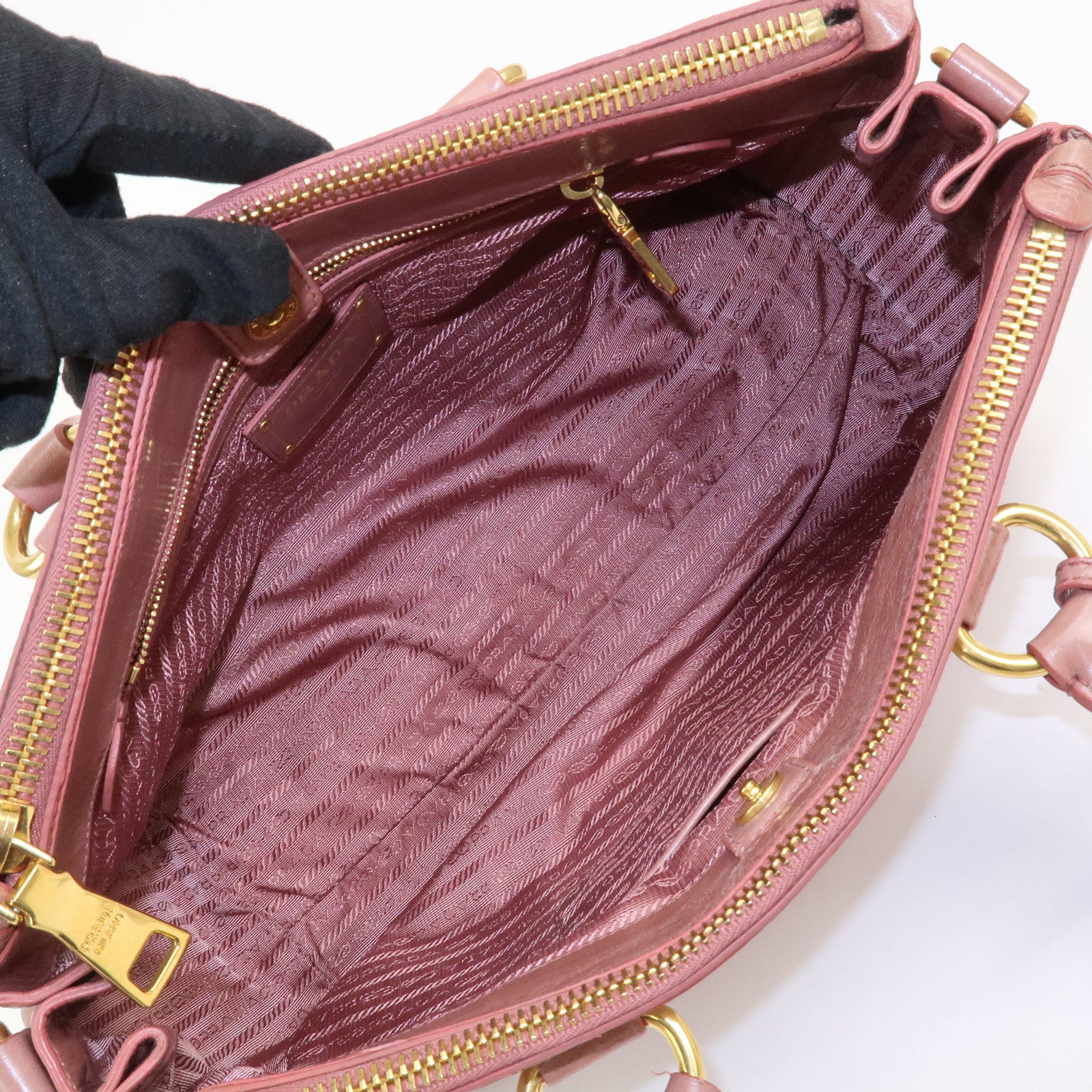 PRADA Leather 2Way Hand Bag Shoulder Bag Pink BN2324