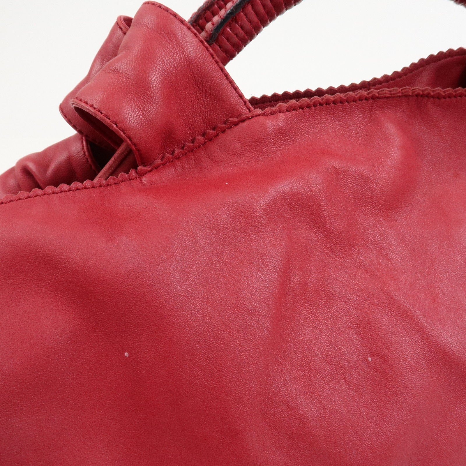 LOEWE Anagram Nappa Leather Nappa Aire Hand Bag Shoulder Bag Red