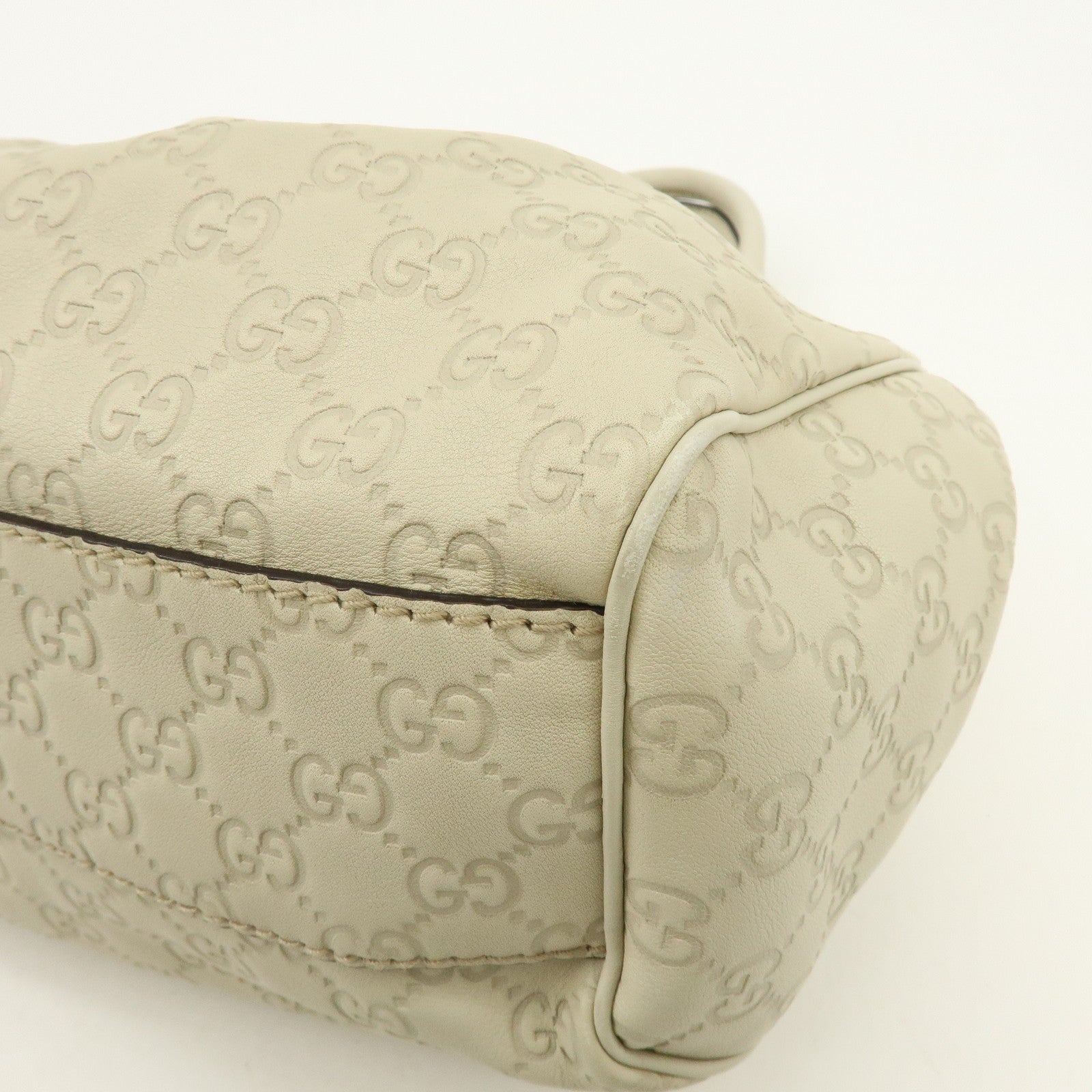 GUCCI Sukey Guccissima Leather Tote Bag Hand Bag White 211944