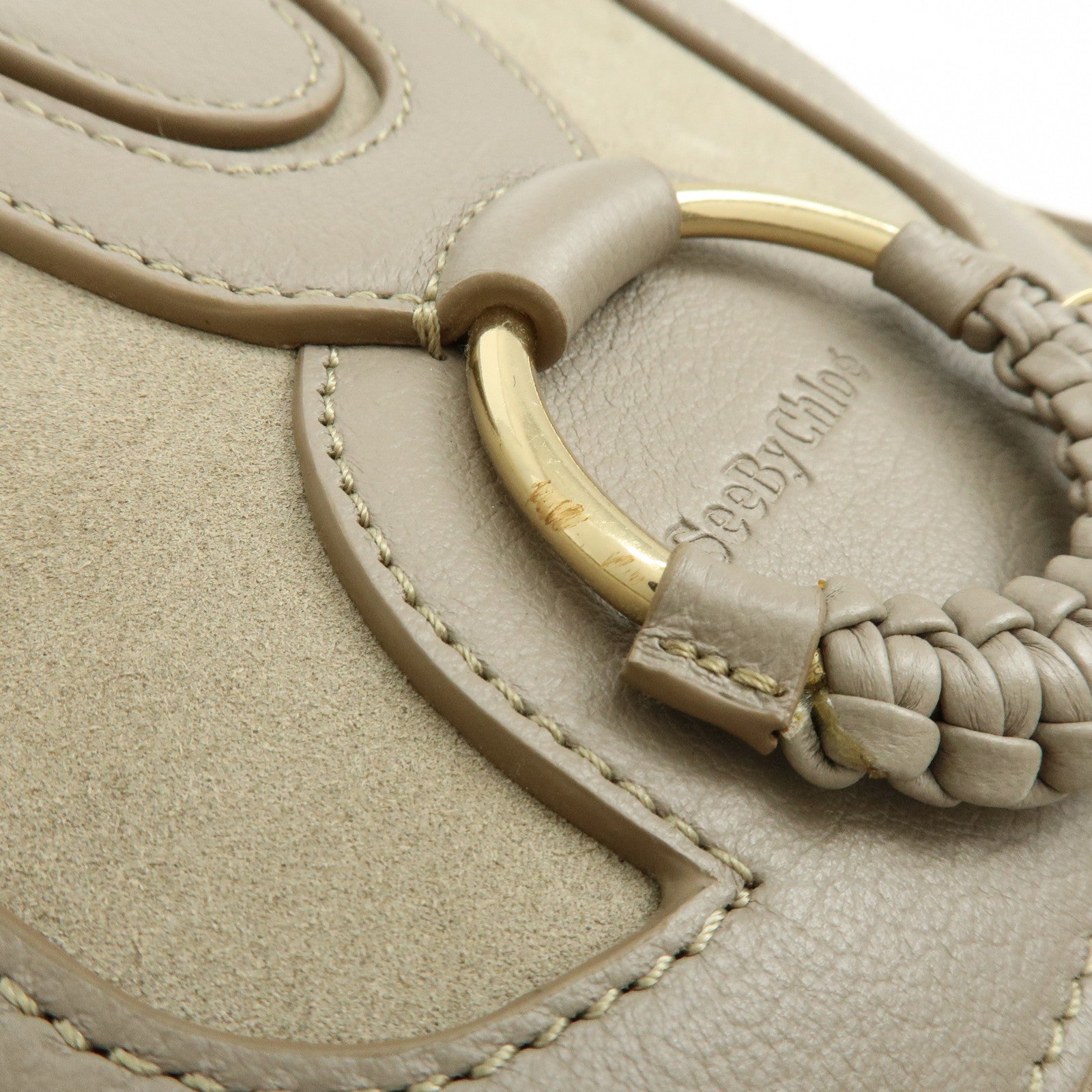 Chloe See By Chloe Hana Suede Leather Shoulder Crossbody Bag Greige