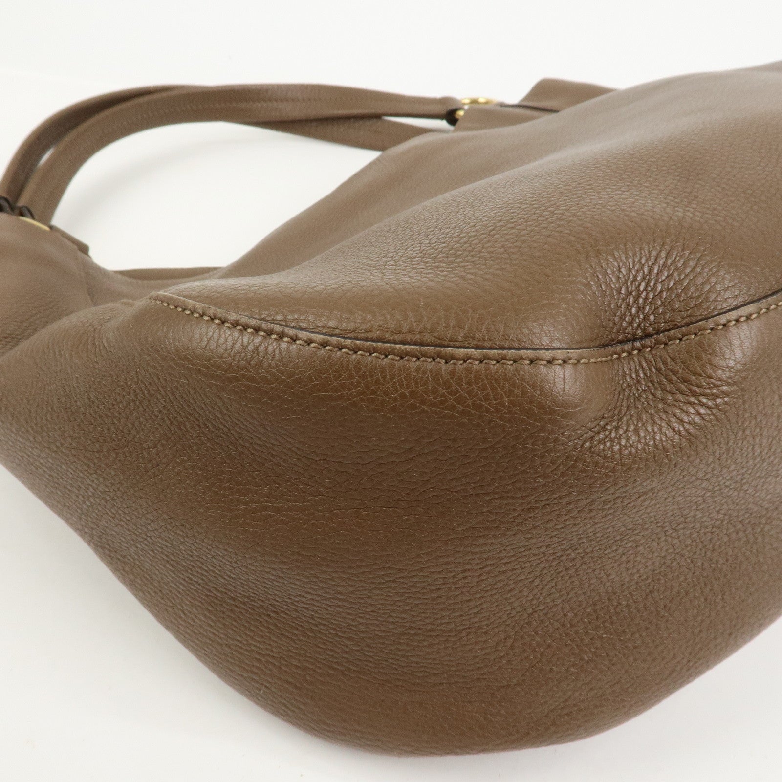 GUCCI Interlocking G Leather Tote Bag Shoulder Bag Brown 309531