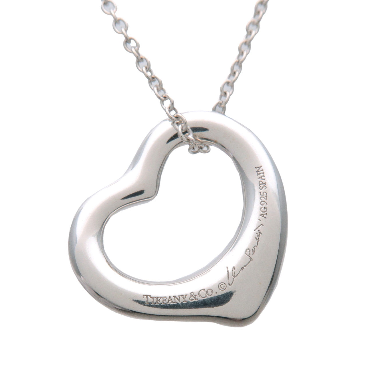 Tiffany & Co Open Heart Necklace SV925 Silver