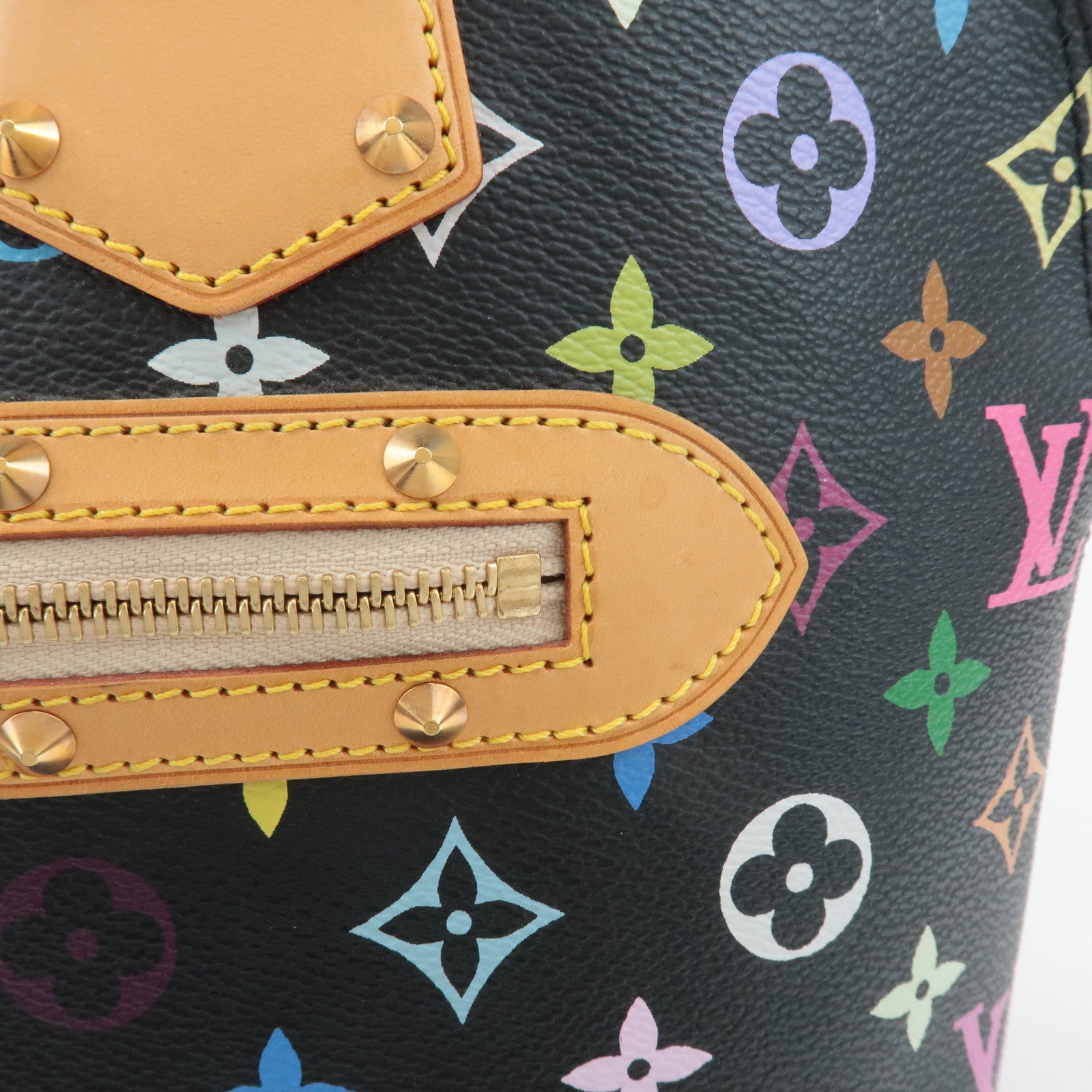Louis Vuitton Monogram Multicolor Alma Hand Bag Noir M92646