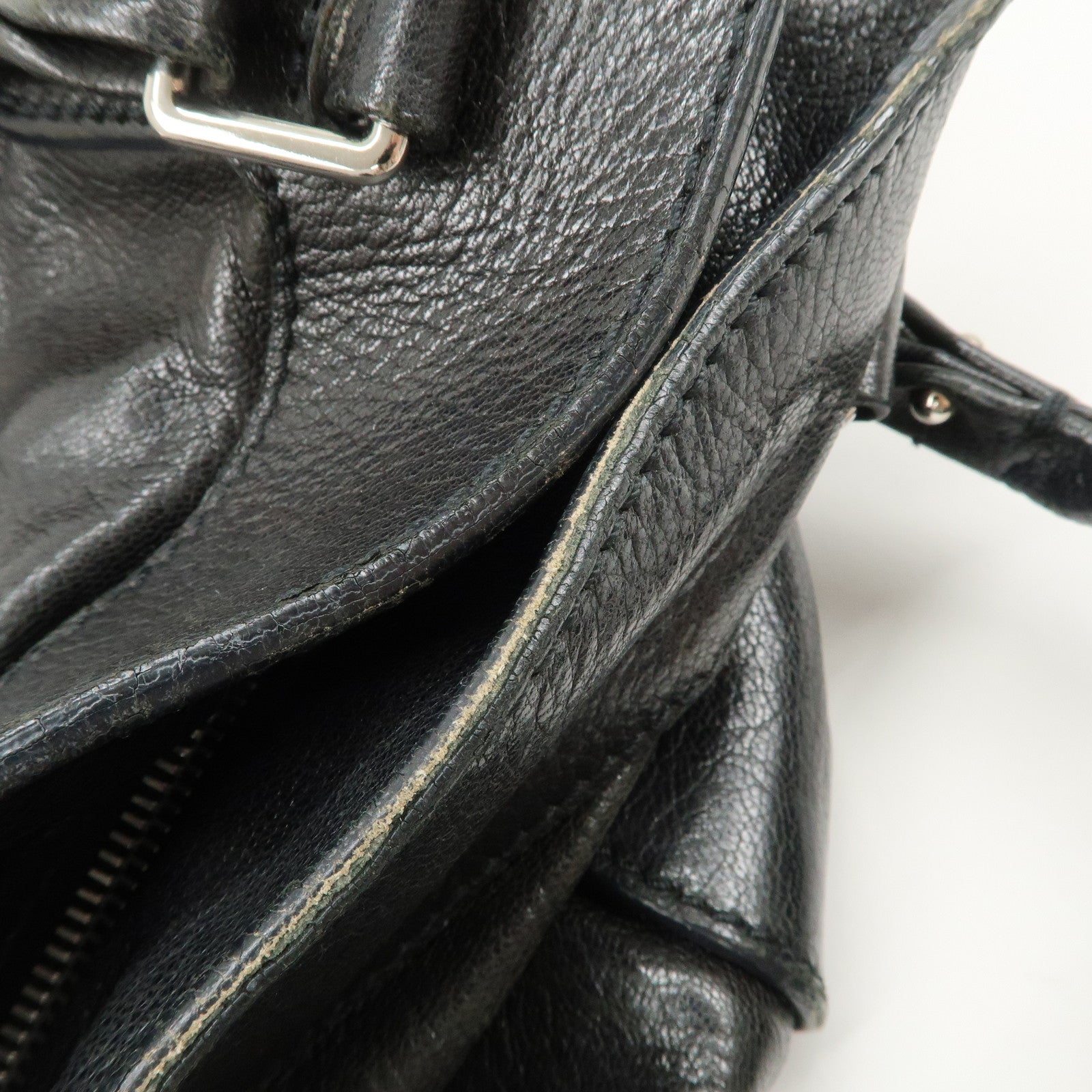 CELINE Bitter Sweet Leather Shoulder Bag Hand Bag Black Used